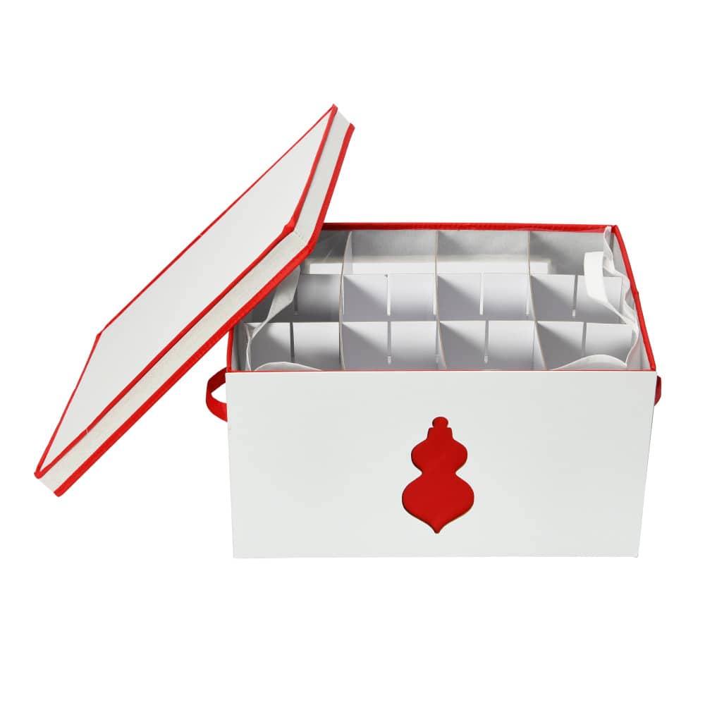 Household Essentials Red & White Ornament Storage Box
