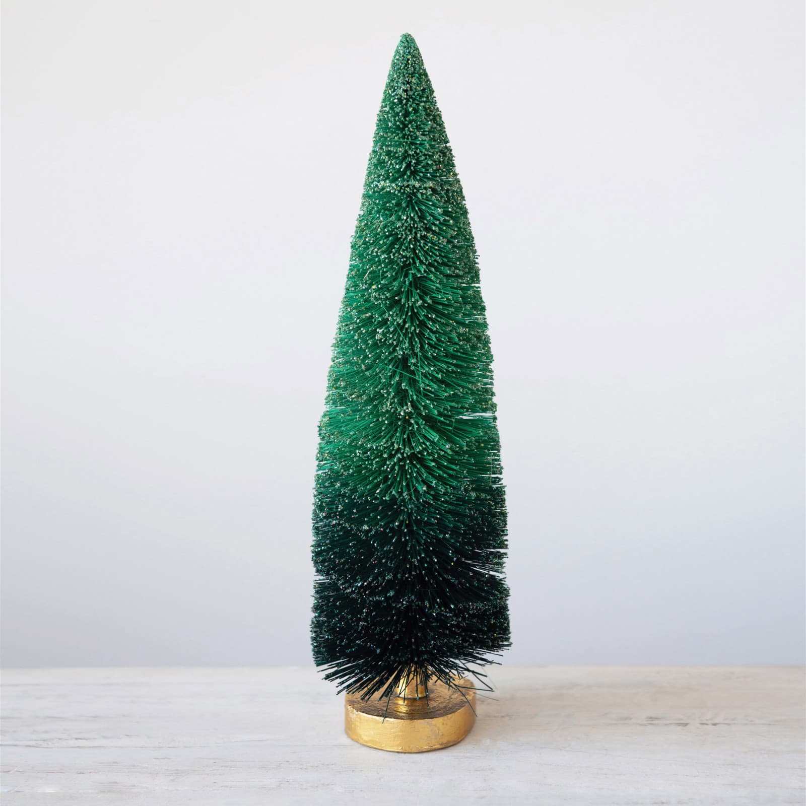 Hello Honey® 16.5" Green Ombre Sisal Bottle Brush Tree with Wood Base