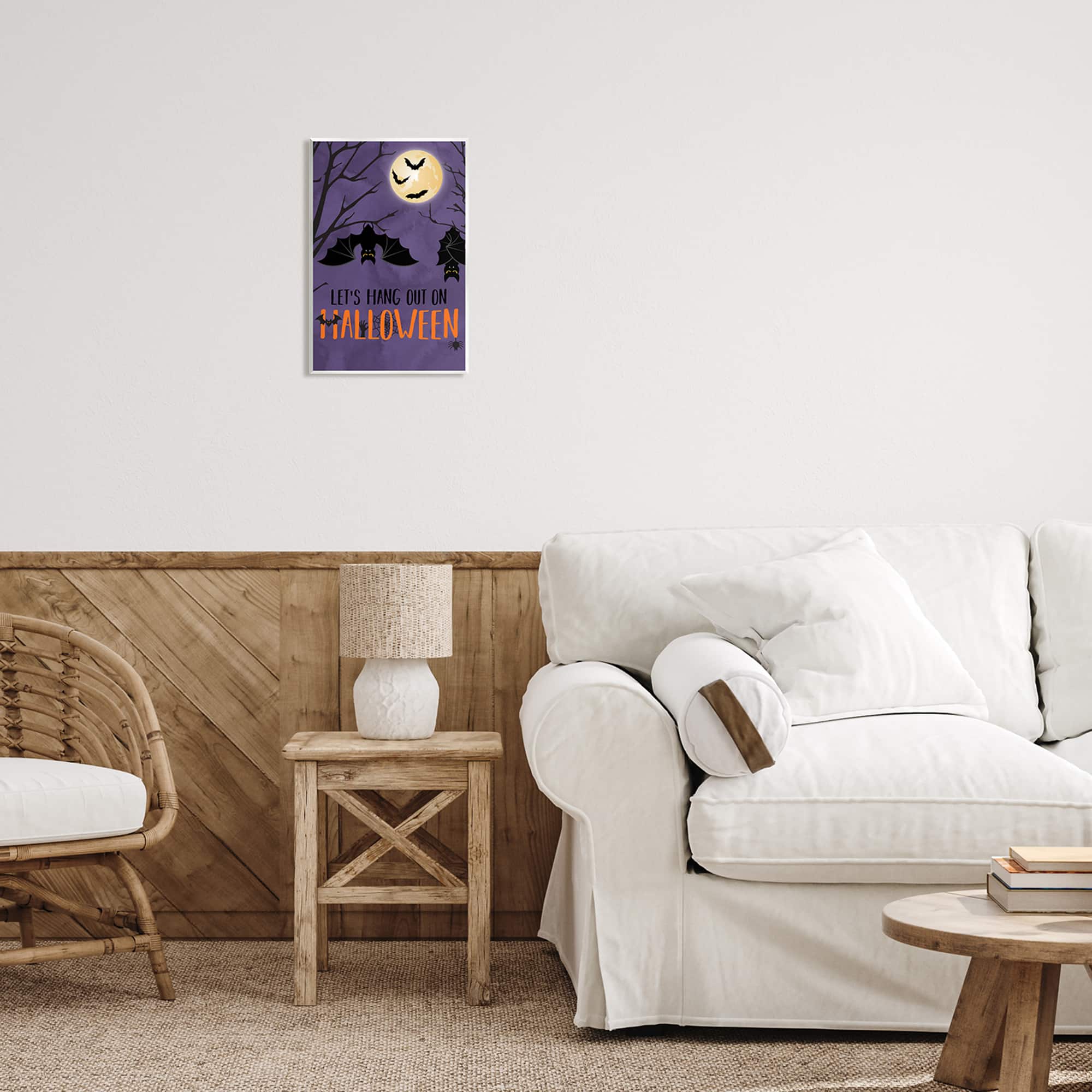 Stupell Industries Let's Hang Halloween Bats Wall Plaque Art
