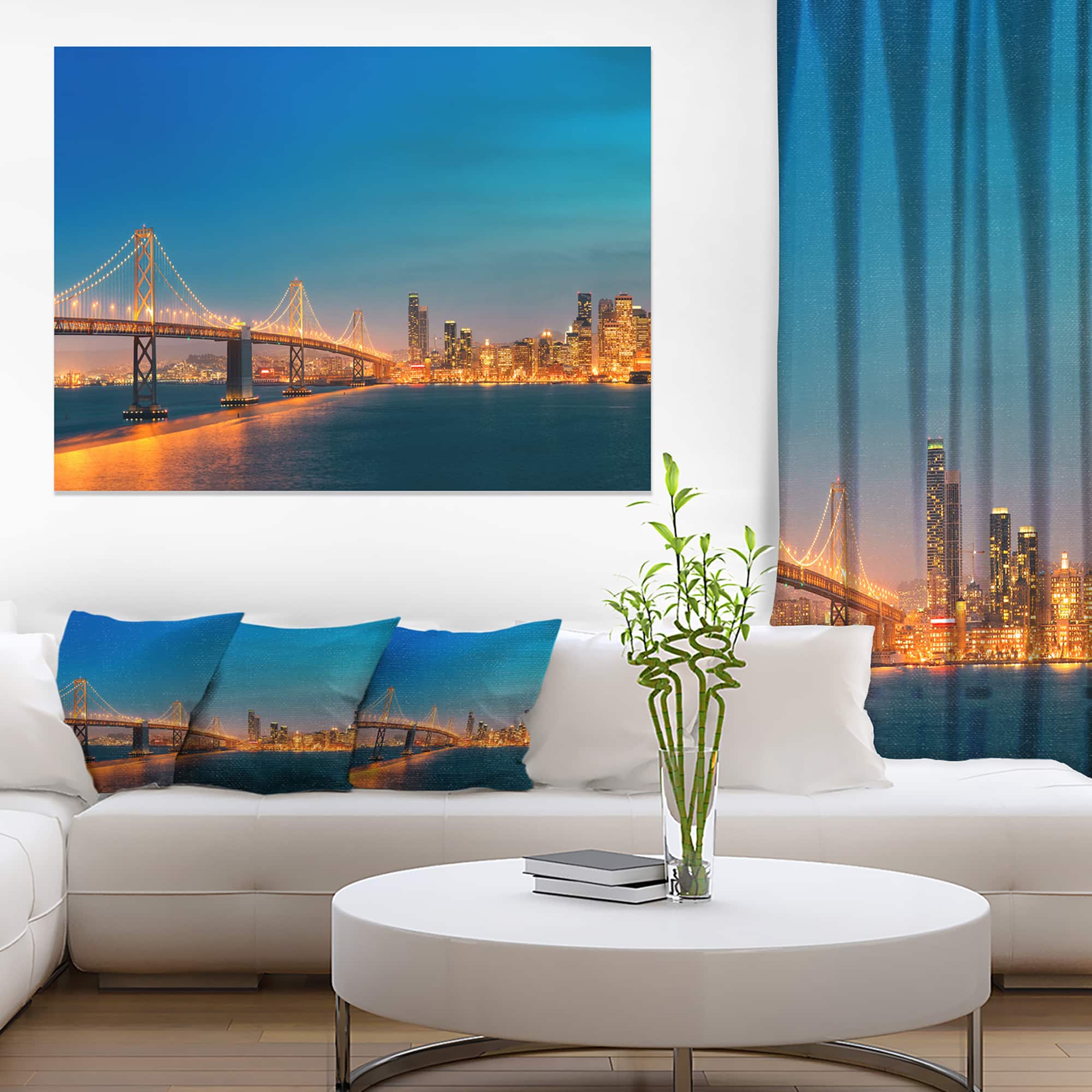 Designart - Illuminated San Francisco Skyline - Cityscape Canvas Print