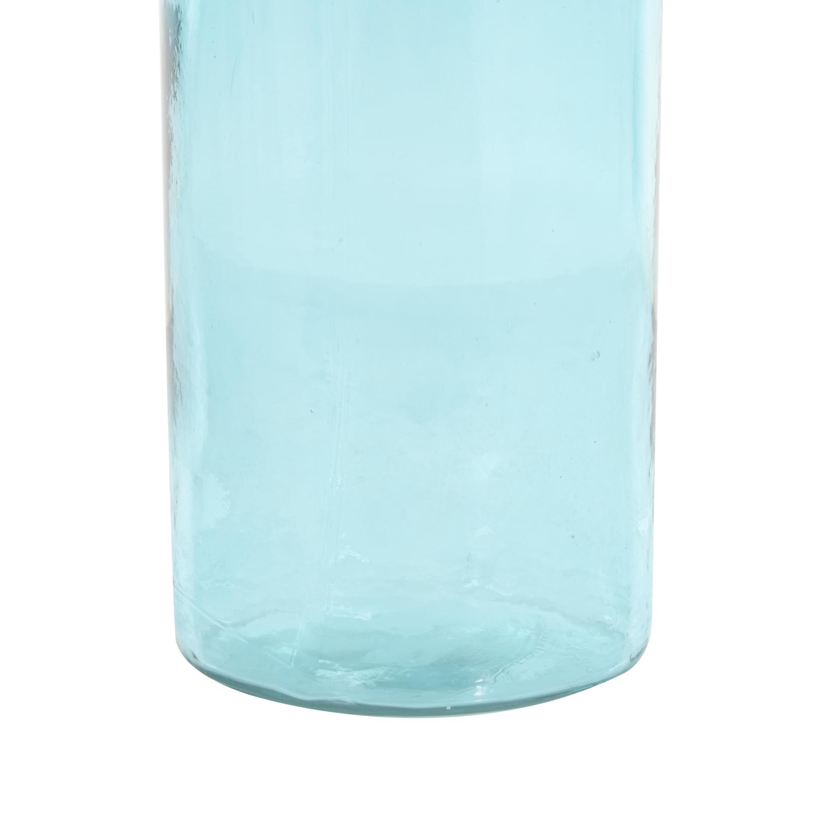 Teal Recycled Glass Handmade Tall Ombre Floor Vase