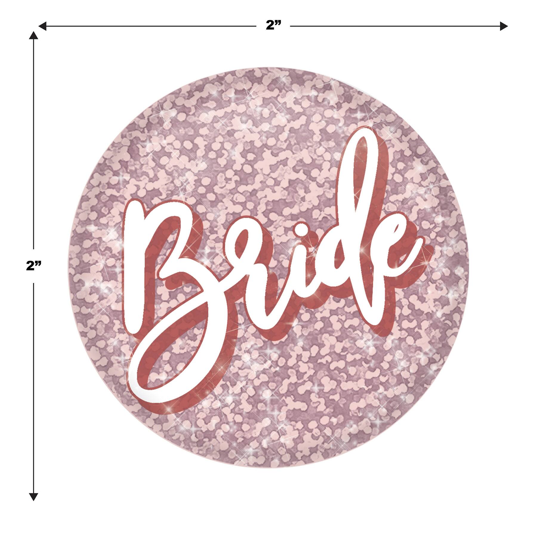 Beistle 2" Sparkle Bride Buttons
