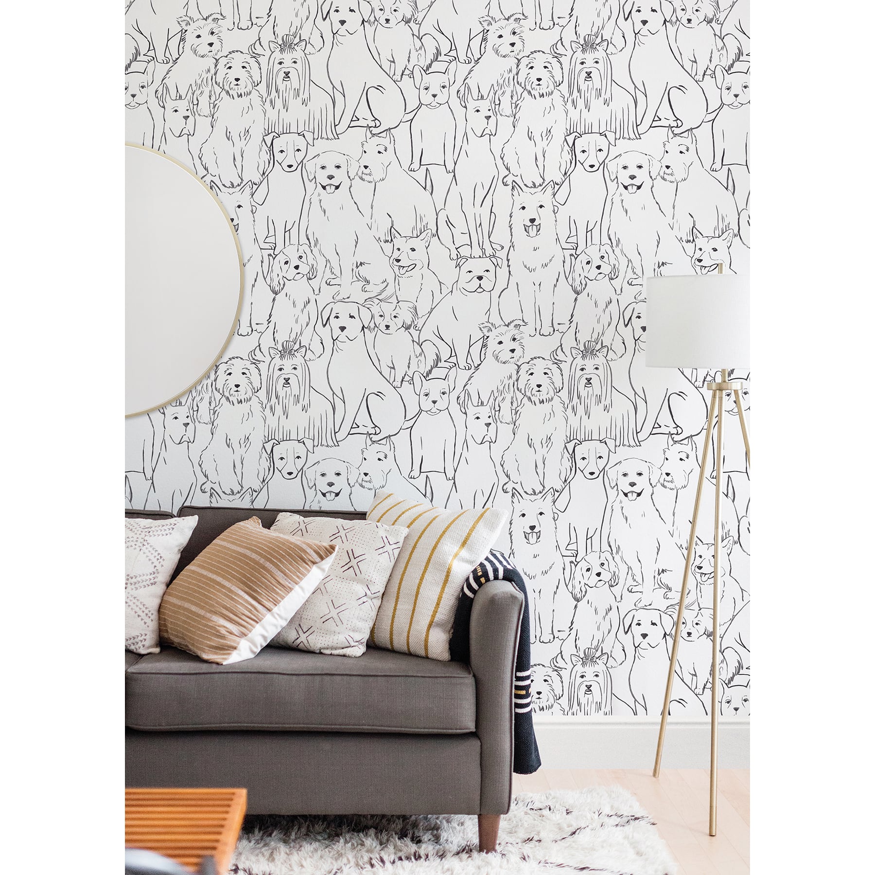 Wallpaper Black & White Paws On Peel & Stick Wallpaper