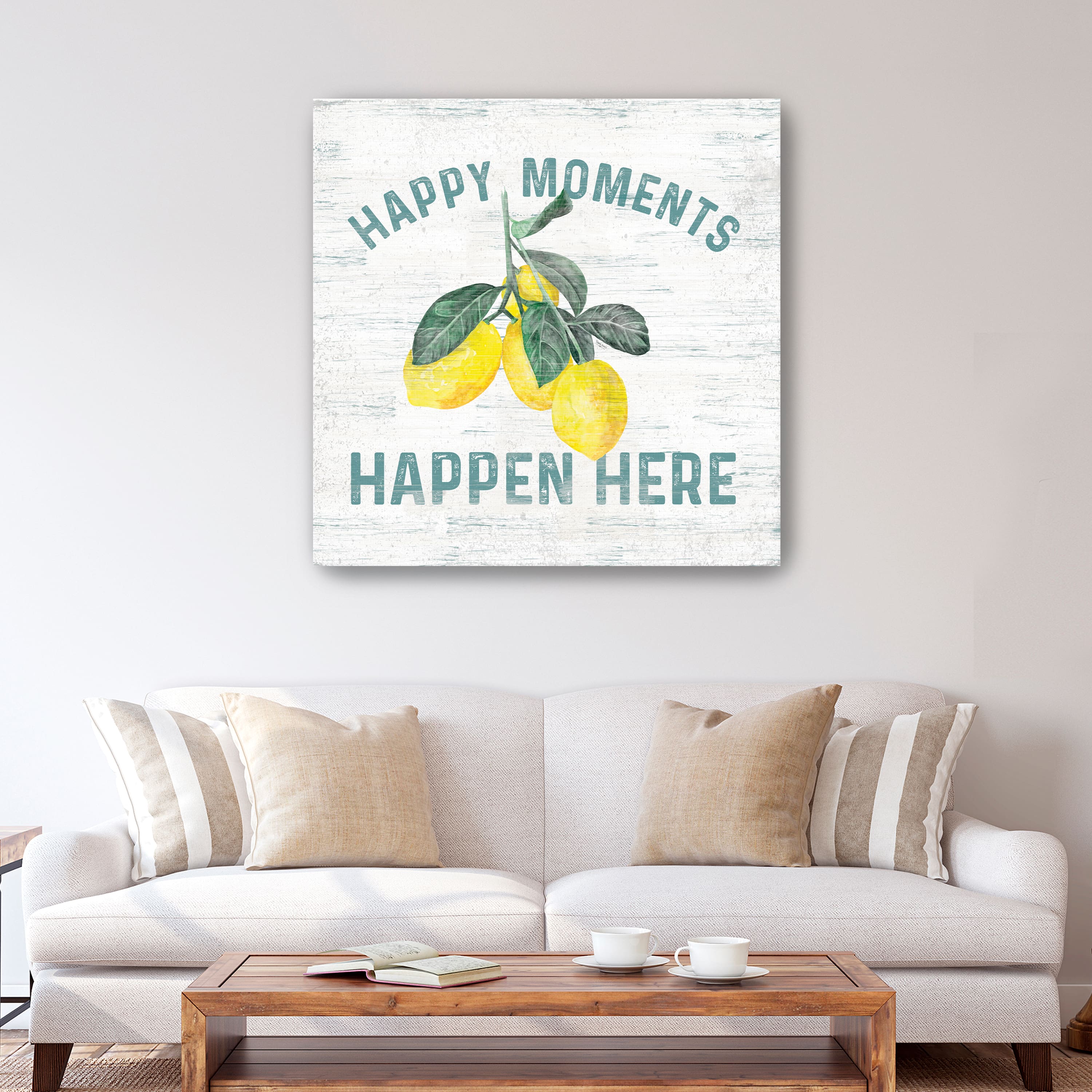 Happy Thoughts VII On White Canvas Giclee