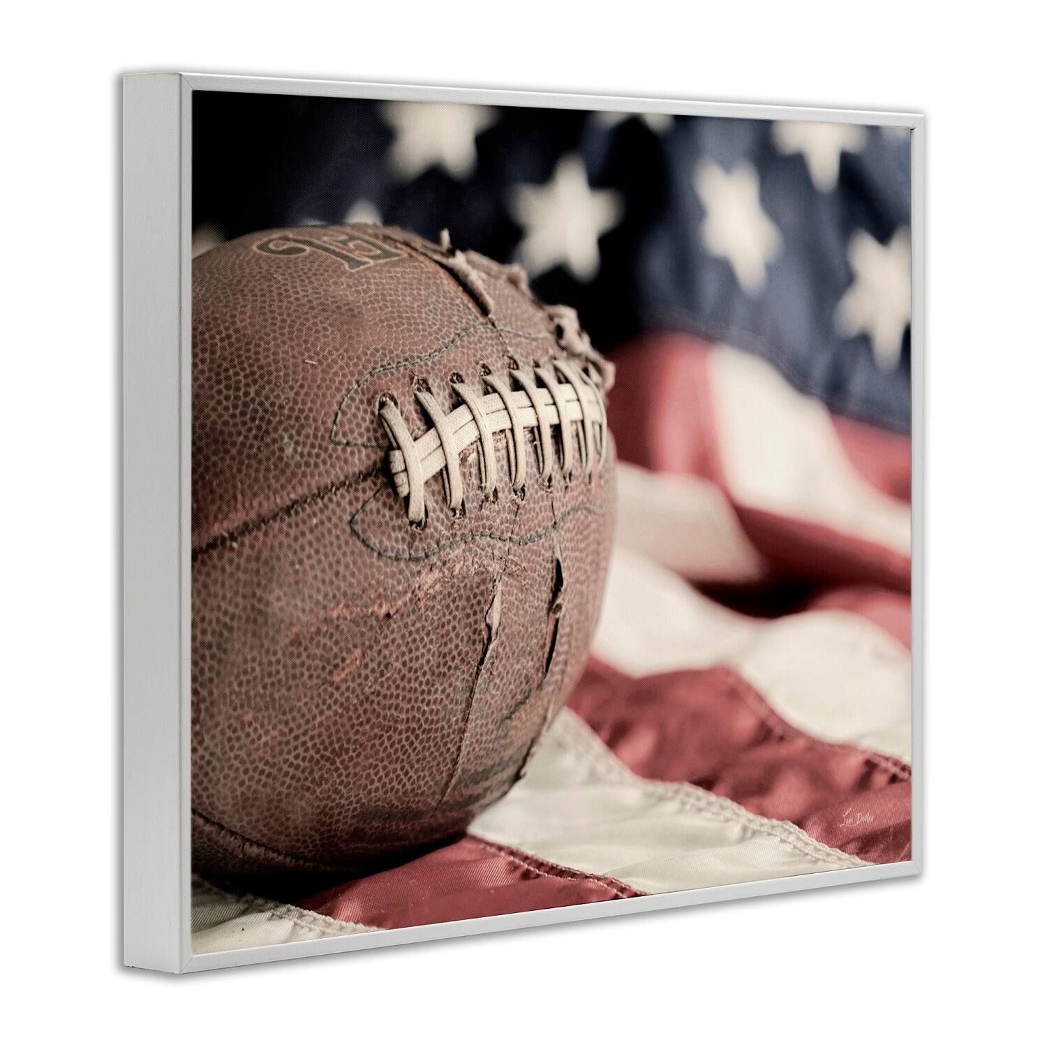Stupell Industries Football & American Flag Framed Giclee Art