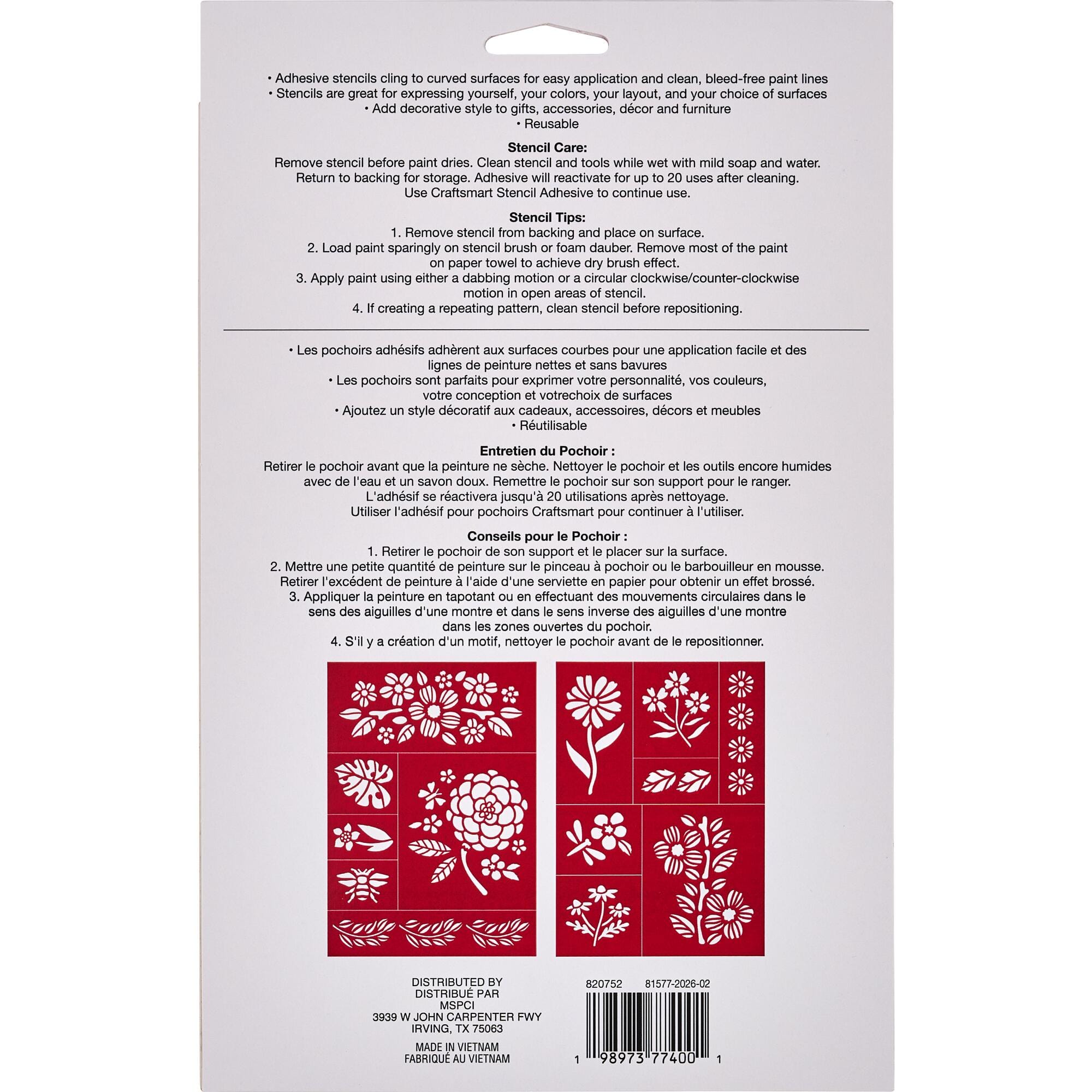 Floral Stencils, 7" x 10" by Craft Smart®