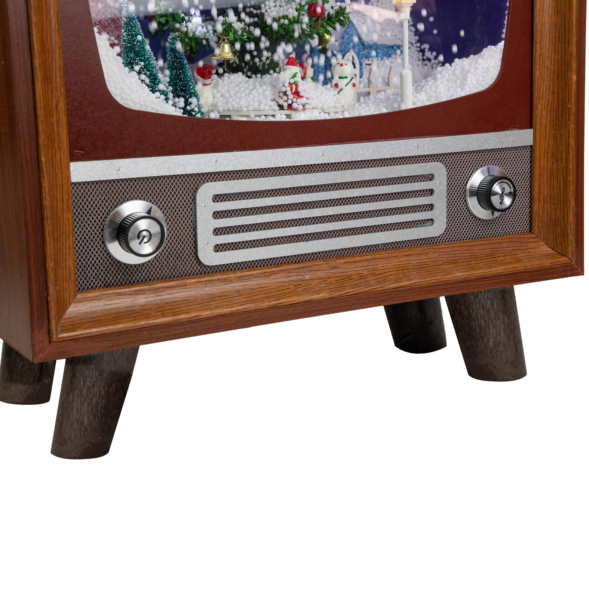 21" LED Lighted Musical Snowing Christmas Tree TV Set Decoration