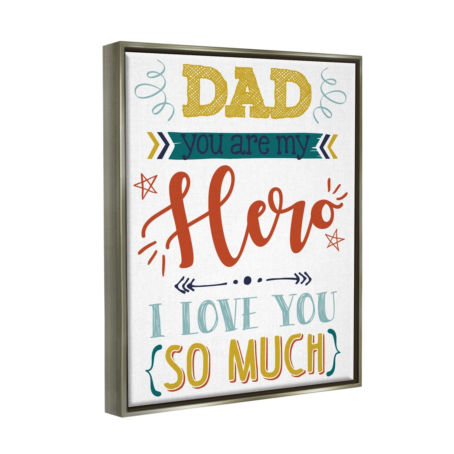 Stupell Industries Dad You Are My Hero Phrase Floater Framed Art