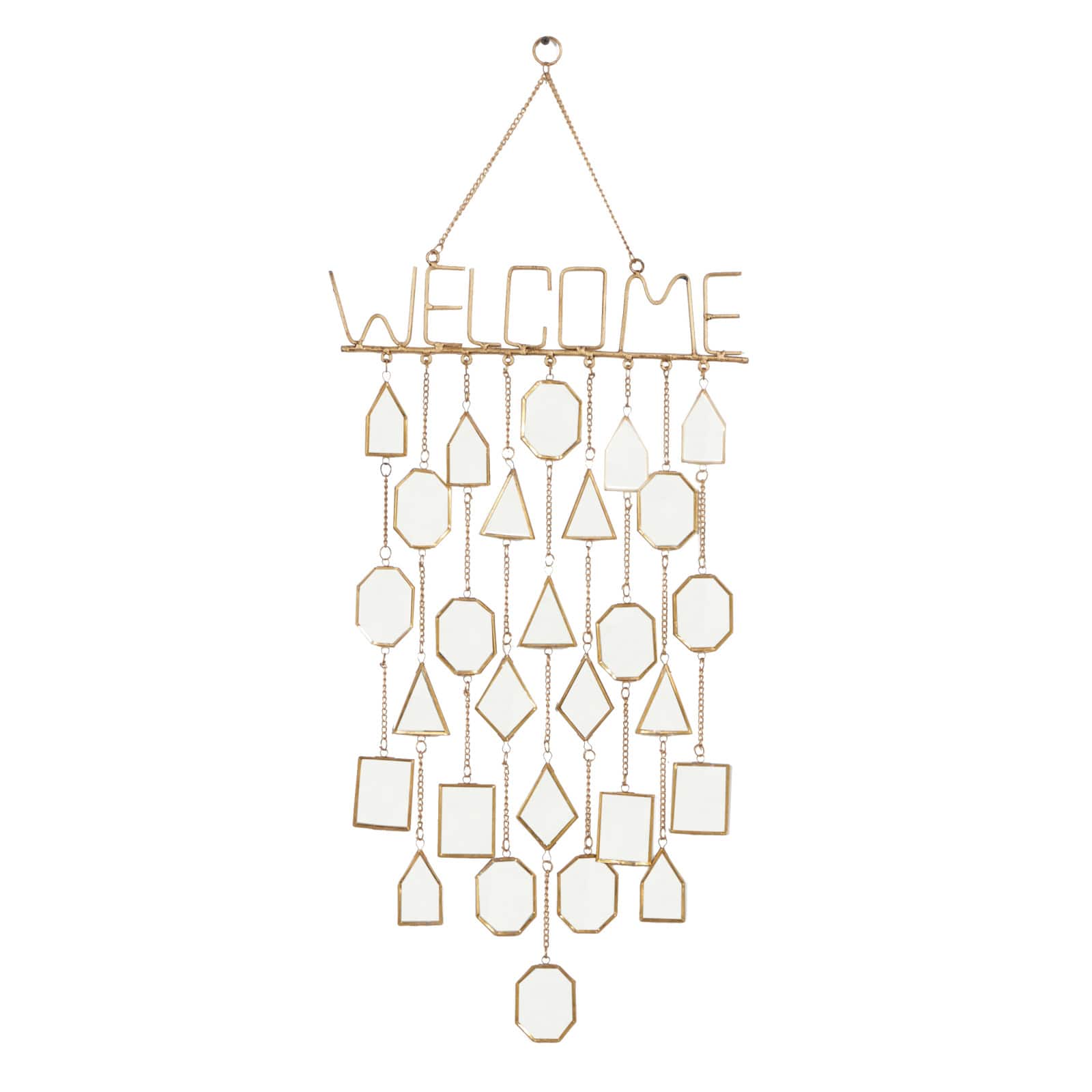 36" White & Gold Metal Eclectic Windchime