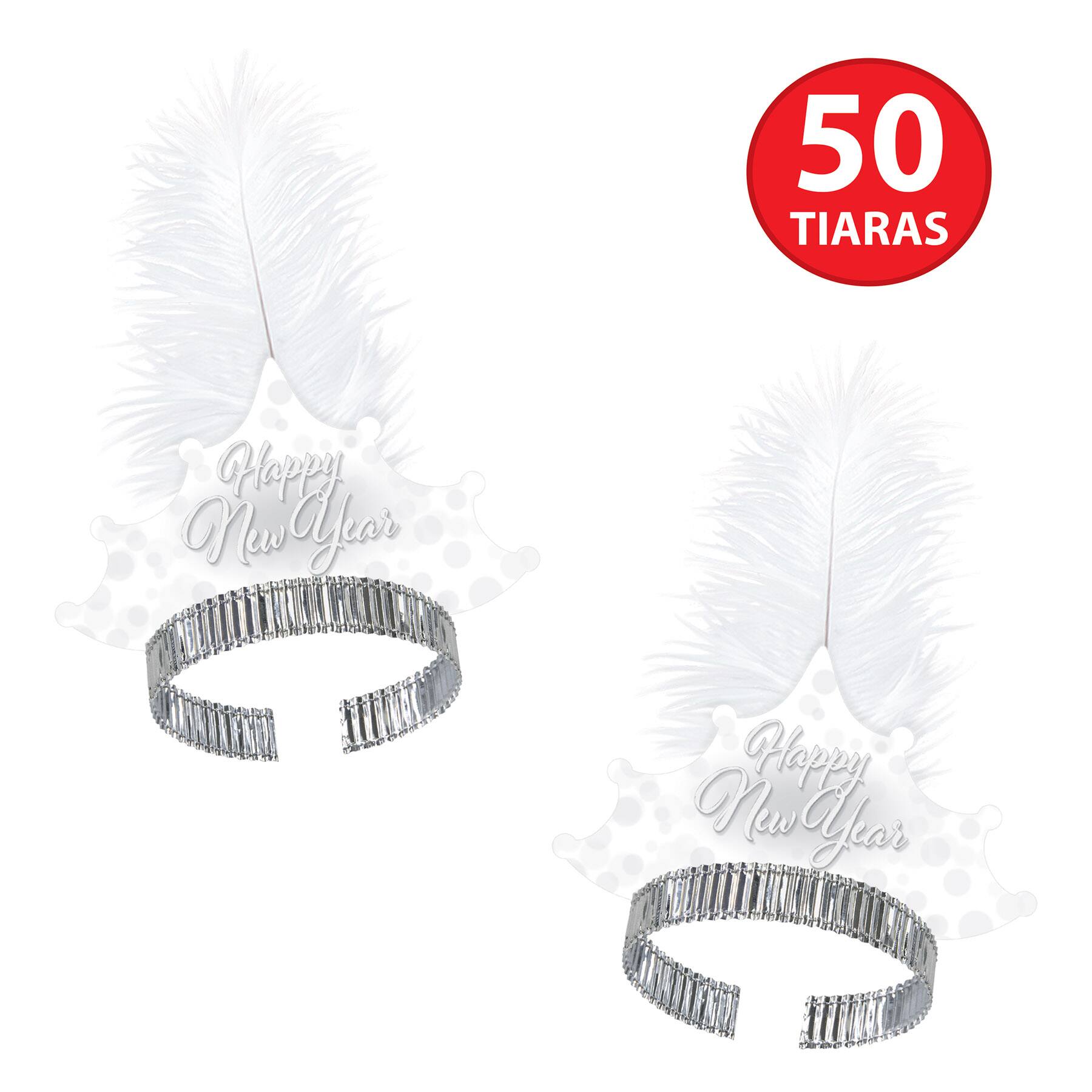Beistle Adult Whiteout New Year Tiaras, 50ct.