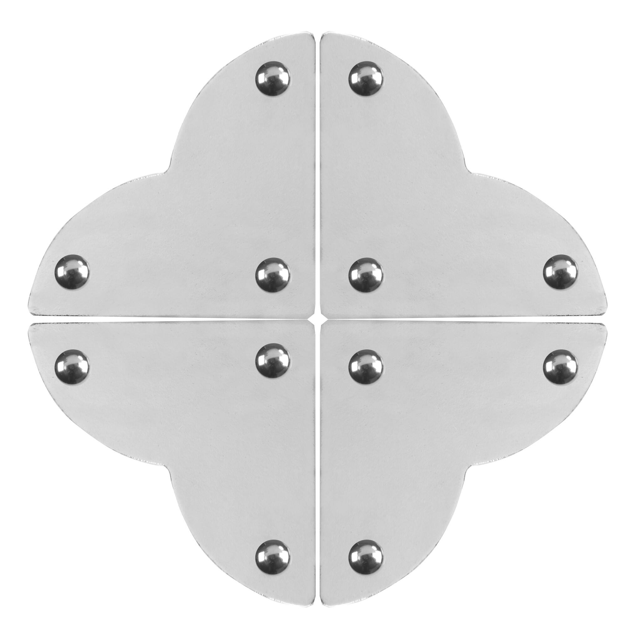 Dritz® Home Small Nickel Smooth Quatrefoil Corners, 3 Pack