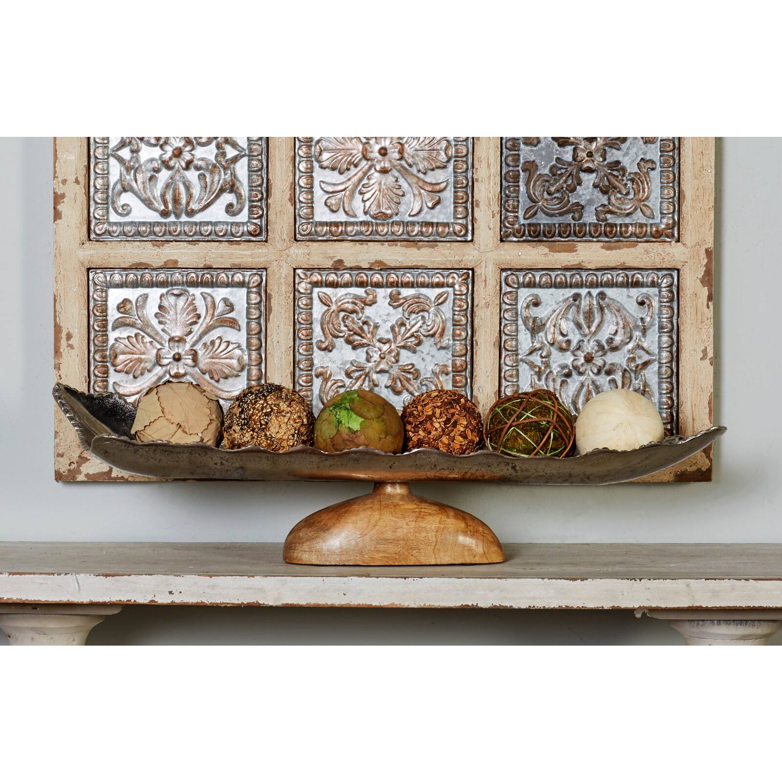 30" Silver Aluminum Tray with Stand