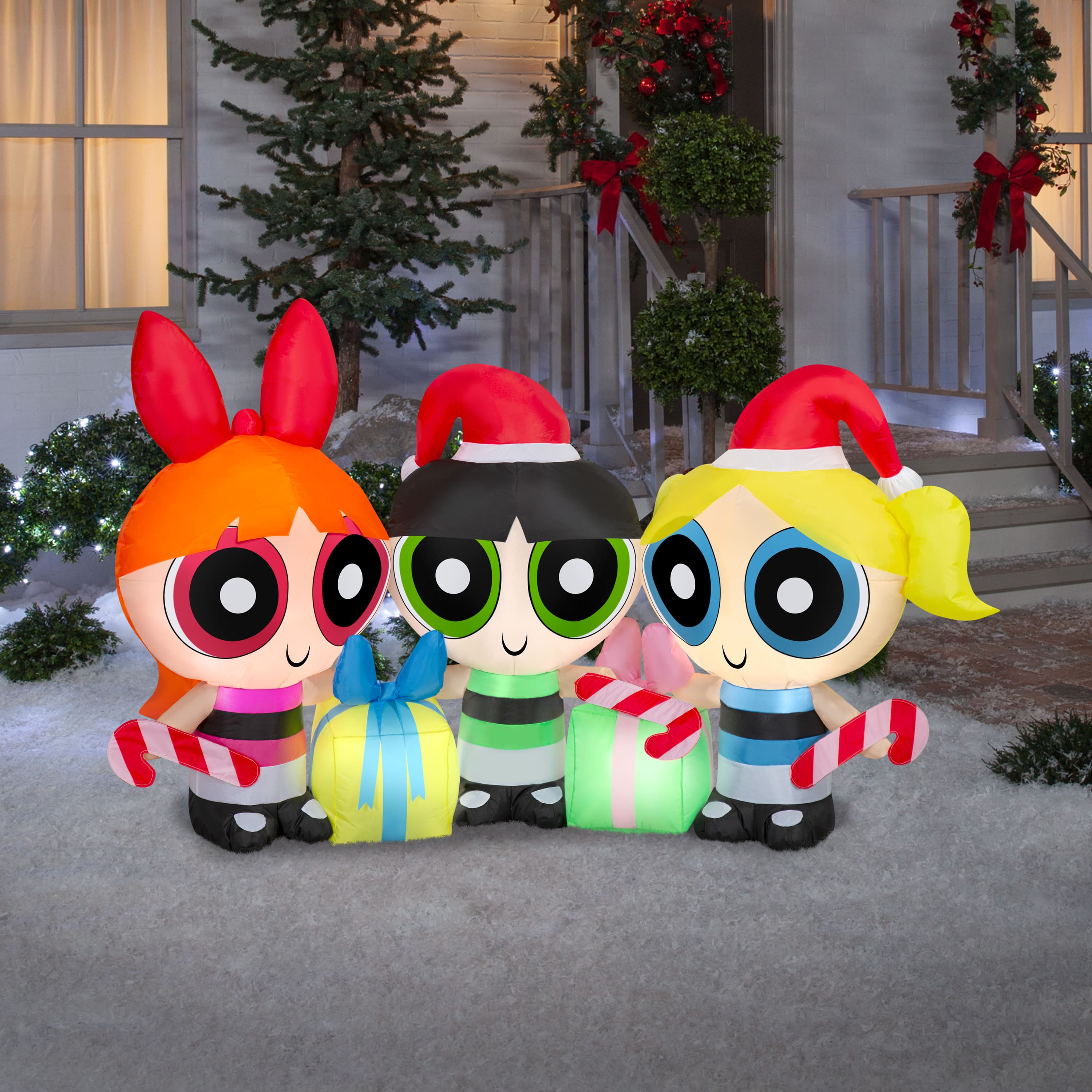 3.75ft. Airblown® Inflatable Warner Bros. Powerpuff Girls Scene with Lights Christmas Décor