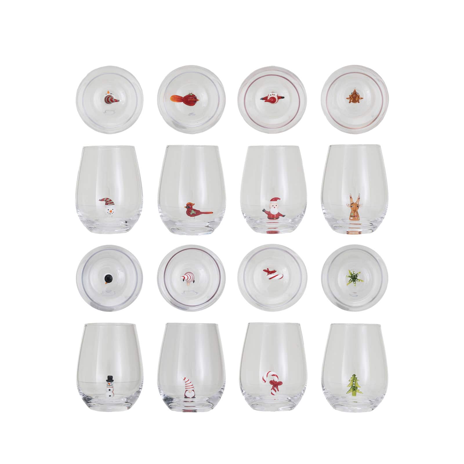 Hello Honey® 12oz. Stemless Wine Glass with Holiday Figure Set