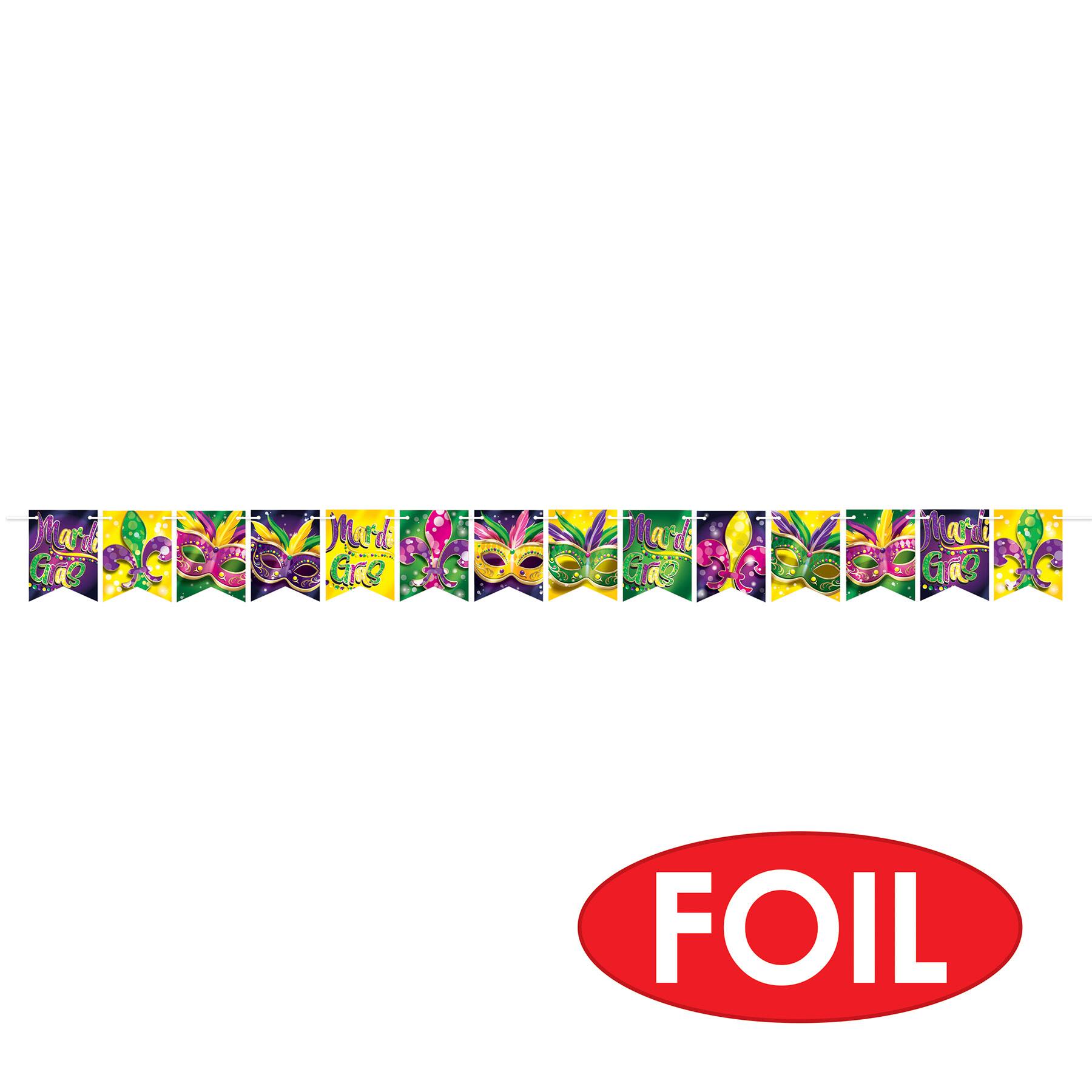 Beistle 7ft. Foil Mardi Gras Streamer