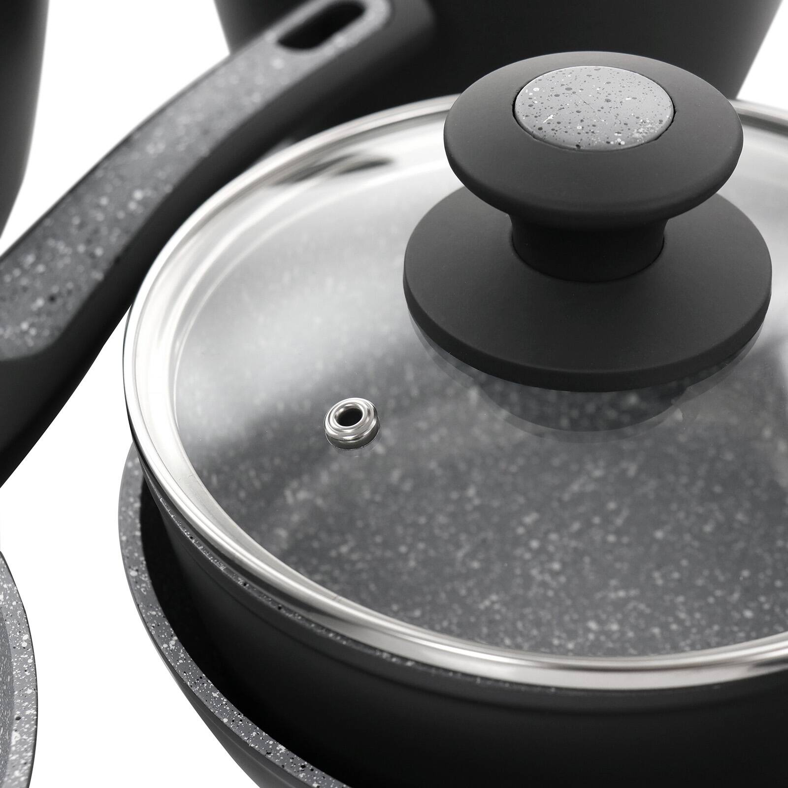 Oster 10-Piece Black and Gray Speckle Nonstick Aluminum Cookware Set