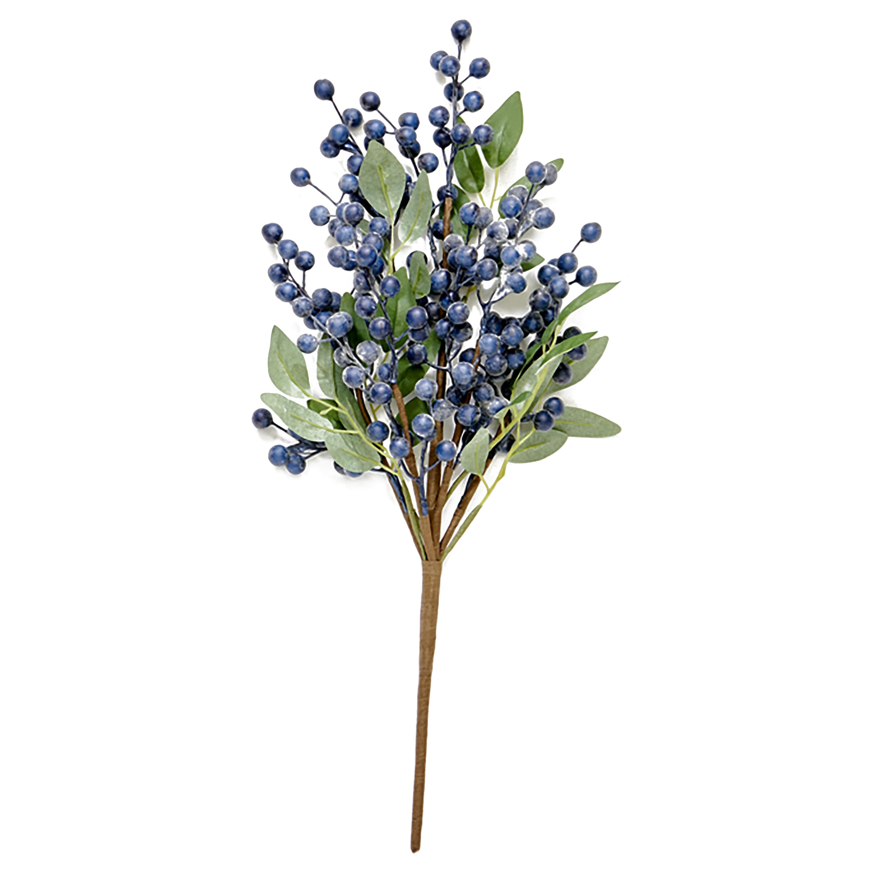 21" Artificial Blueberries & Green Leaves Spray