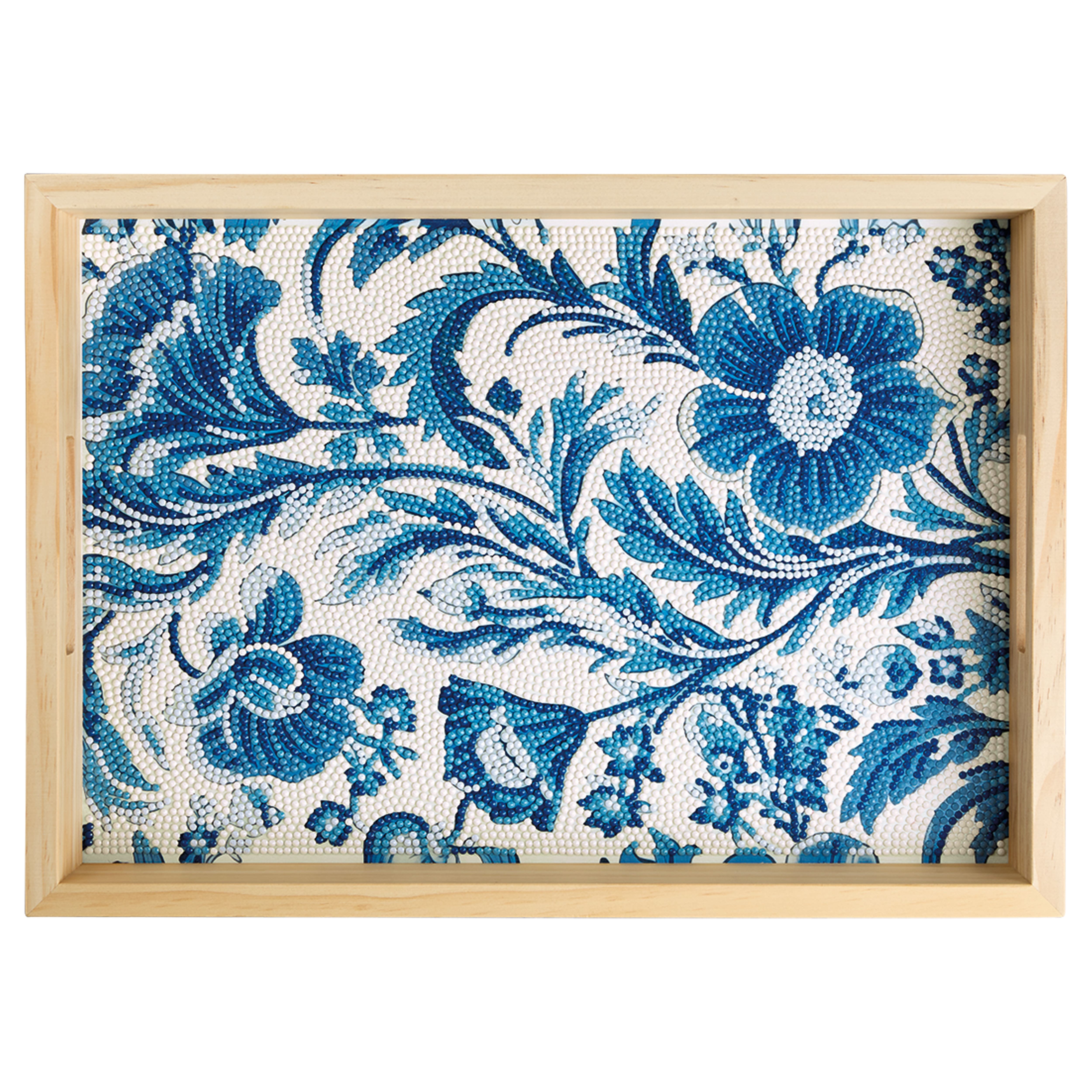 10" x 14" Blue Floral Wood Tray Diamond Art Kit by Make Market®