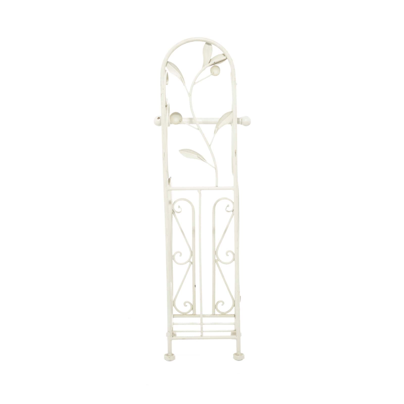 24" Cream Iron Traditional Toilet Paper Towel Holder