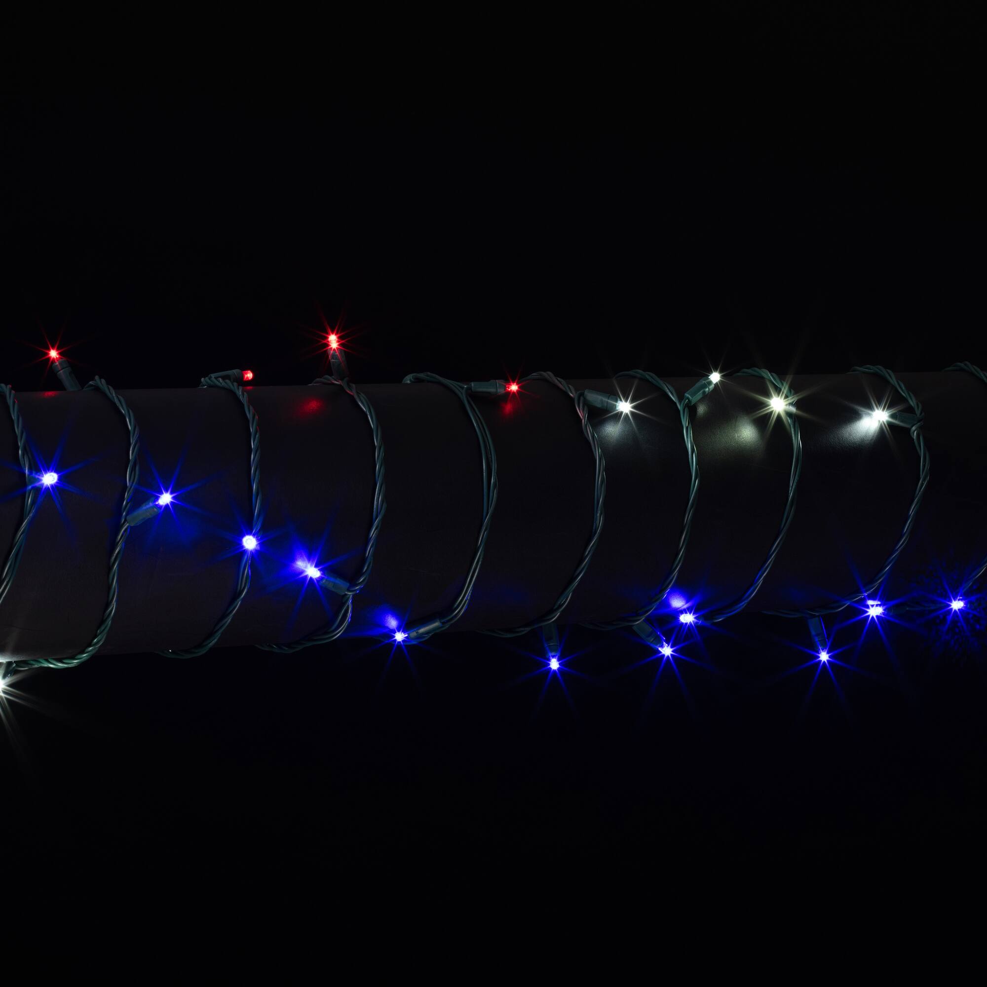 Vickerman 50ct. Red, White & Blue Wide Angle Single Mold End-Connecting Coaxial Non-Rectified LED Light Set String