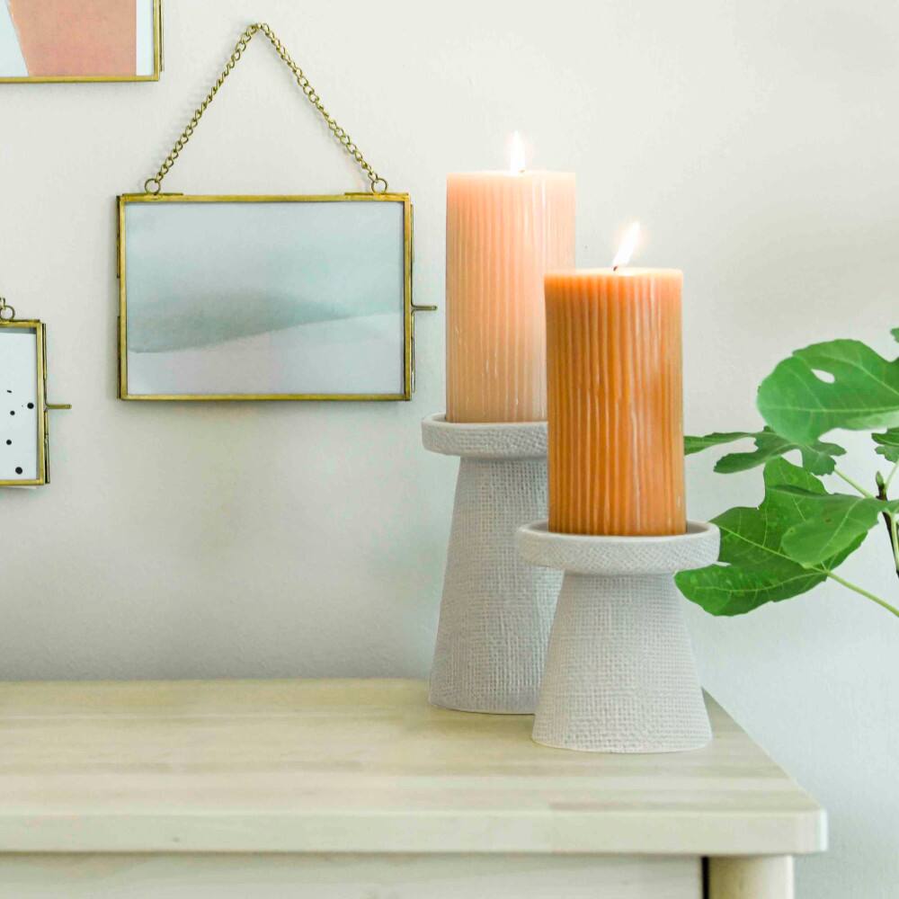Hello Honey® Stoneware Pillar & Taper Candle Holders
