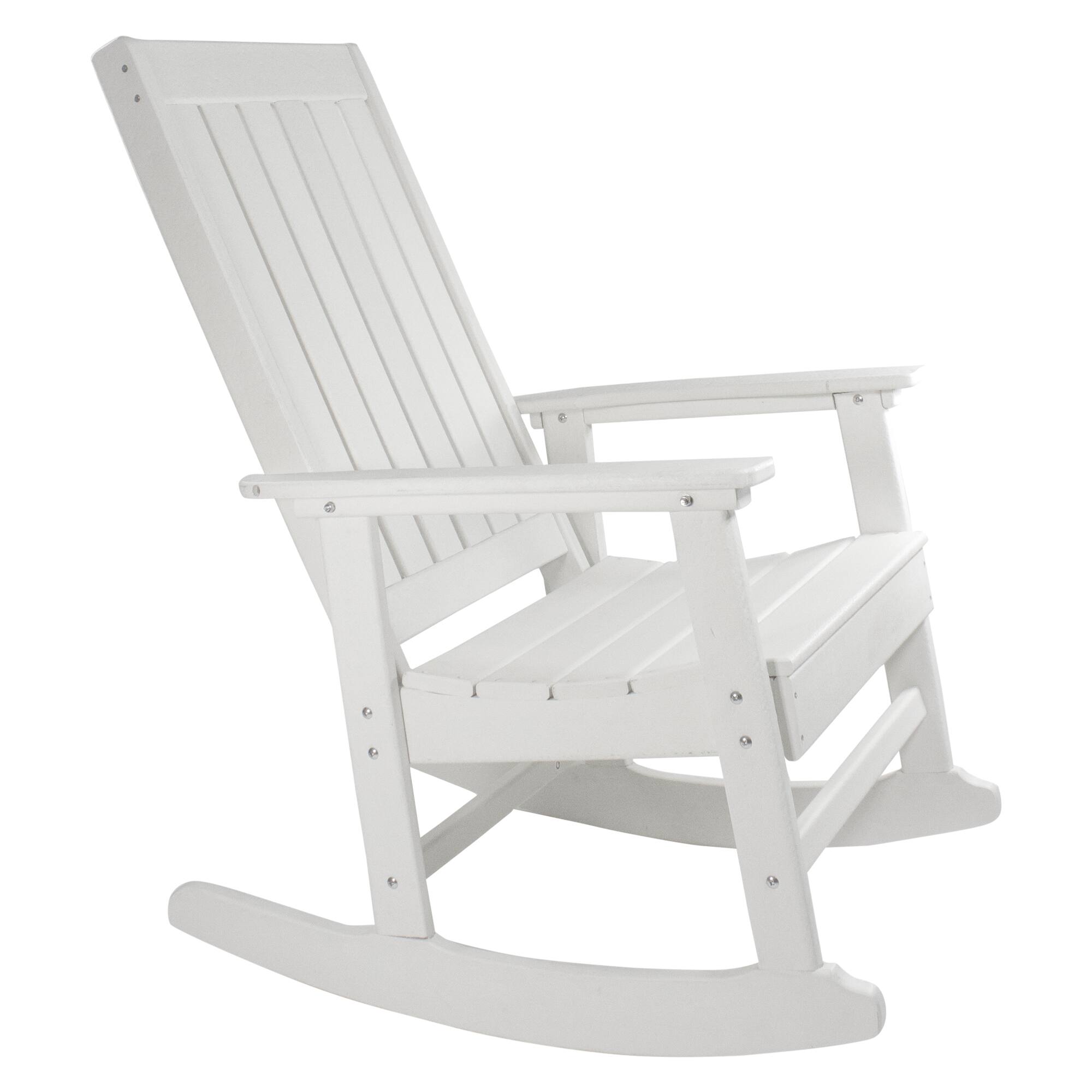 White All Weather Recycled Plastic Outdoor Rocking Chair