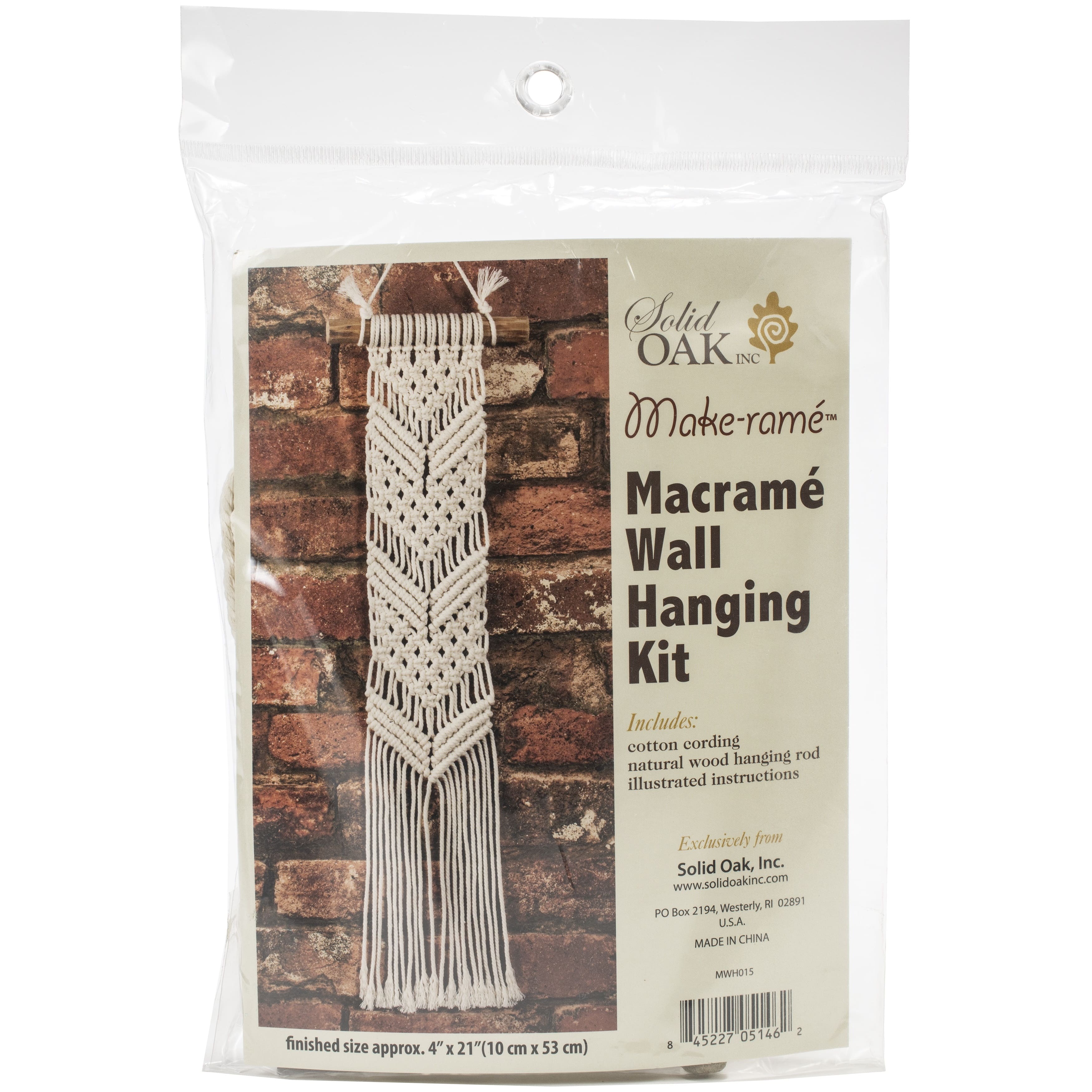 Solid Oak Make-ramé™ Chevrons Mini Macramé Wall Hanging Kit