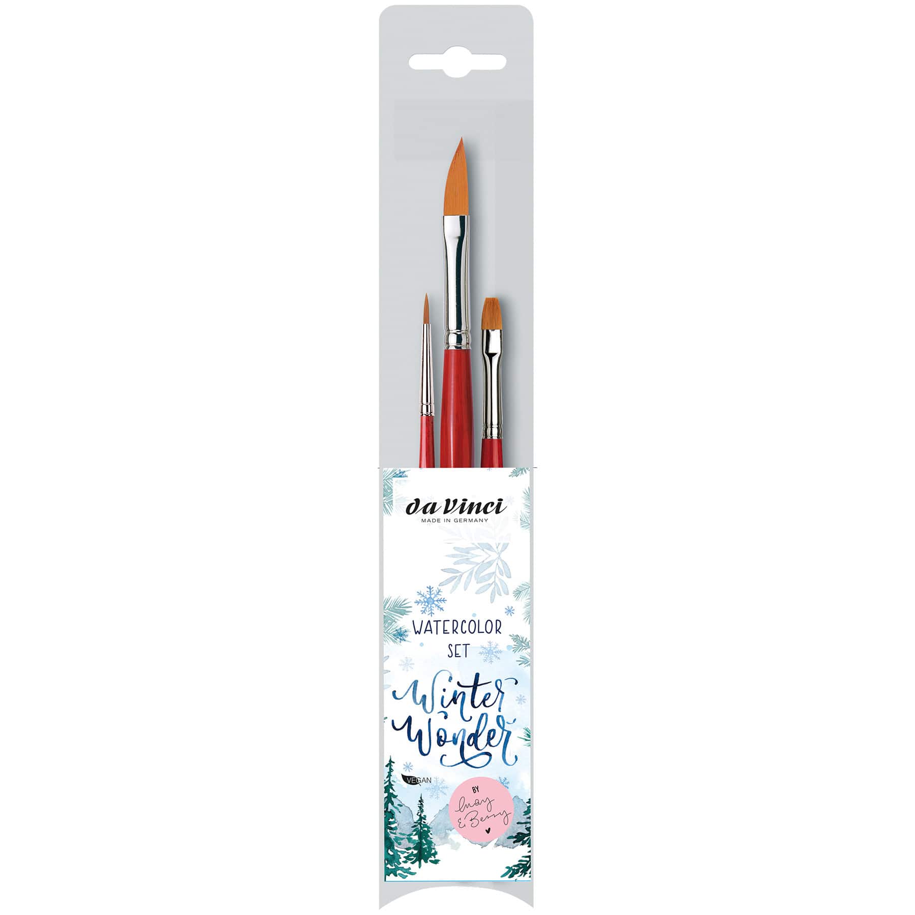da Vinci COSMOTOP-SPIN May & Berry Artist Signature 3 Piece Synthetic Brush Set