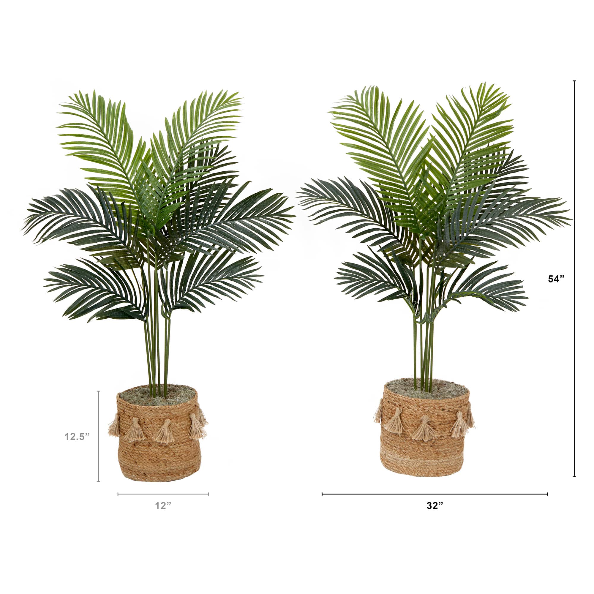 4ft. Artificial Paradise Palm Tree with Handmade Jute & Cotton Basket with Tassels