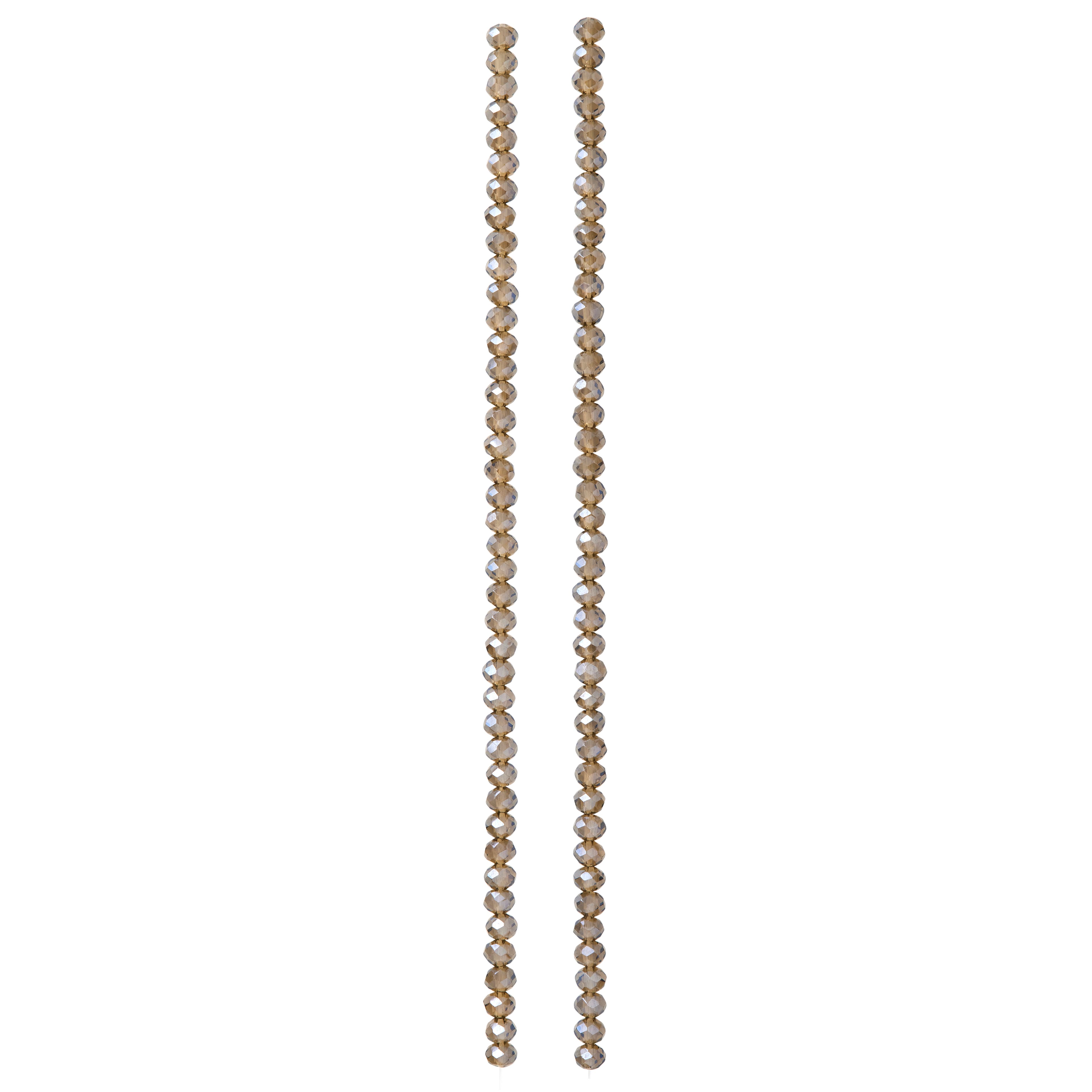 Silver Glass Small Faceted Rondelle Beads, 3mm by Bead Landing™