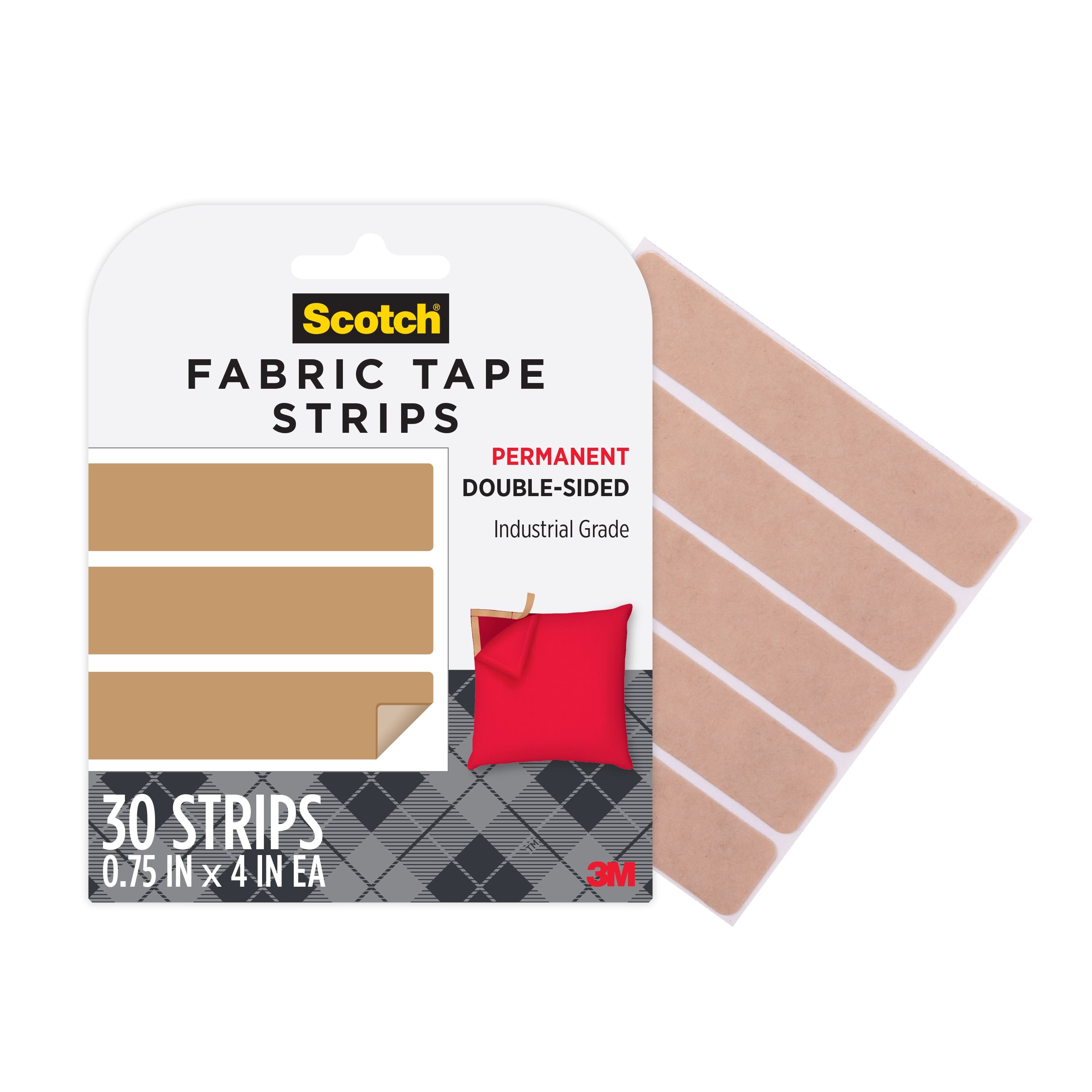 Scotch® 3/4" x 4" Fabric Tape Strips, 30ct.
