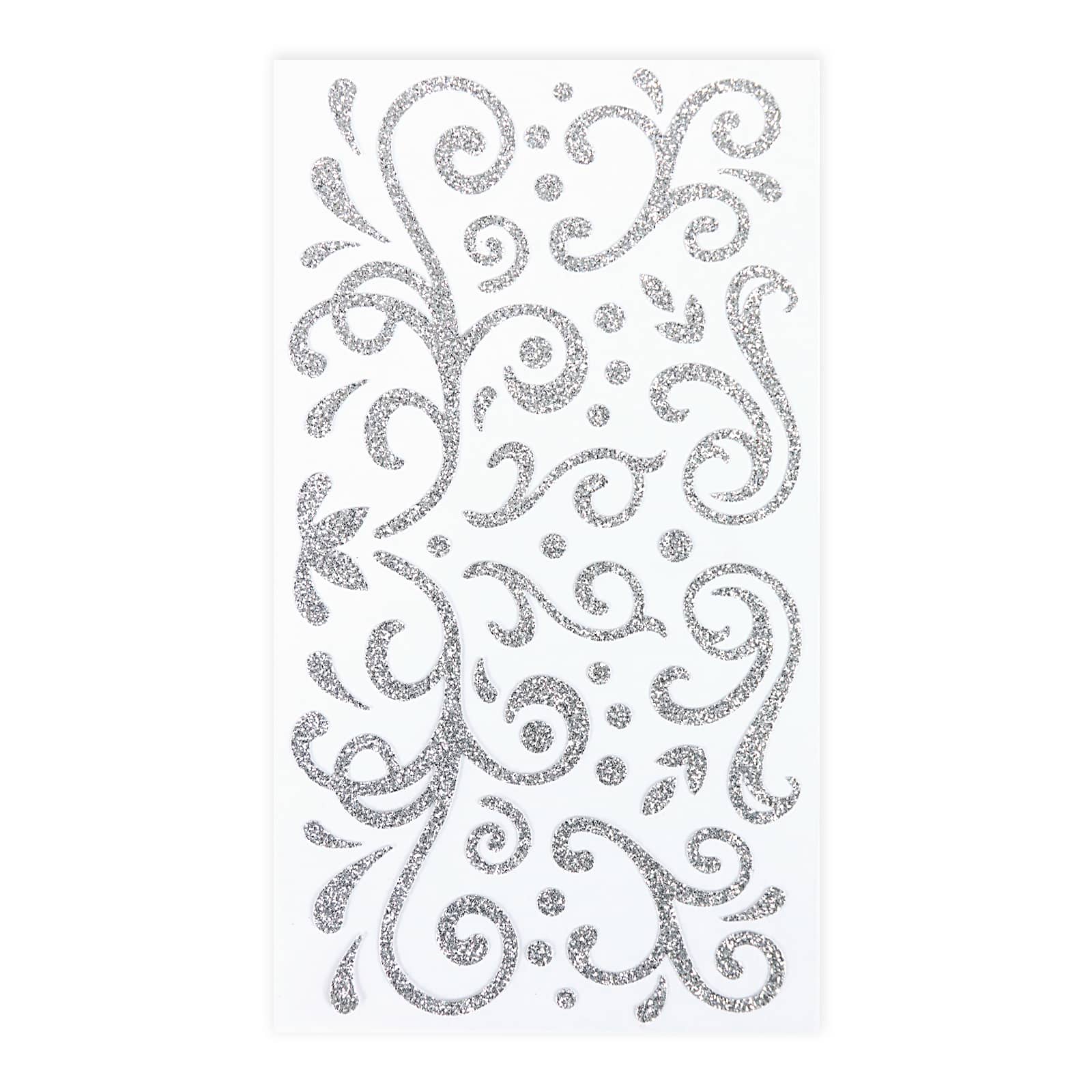 Silver Glitter Swirl Stickers by Recollections™