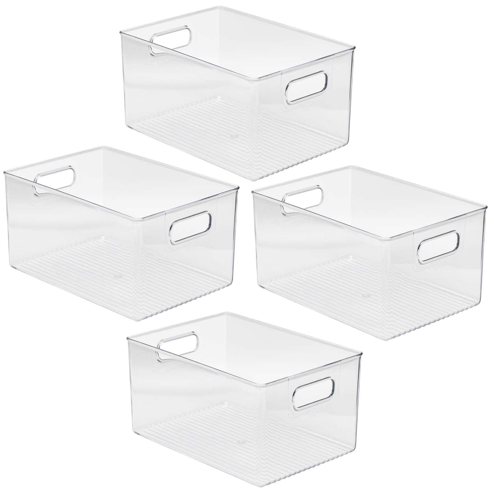Sorbus 11.25" Clear Plastic Handled Bin Set
