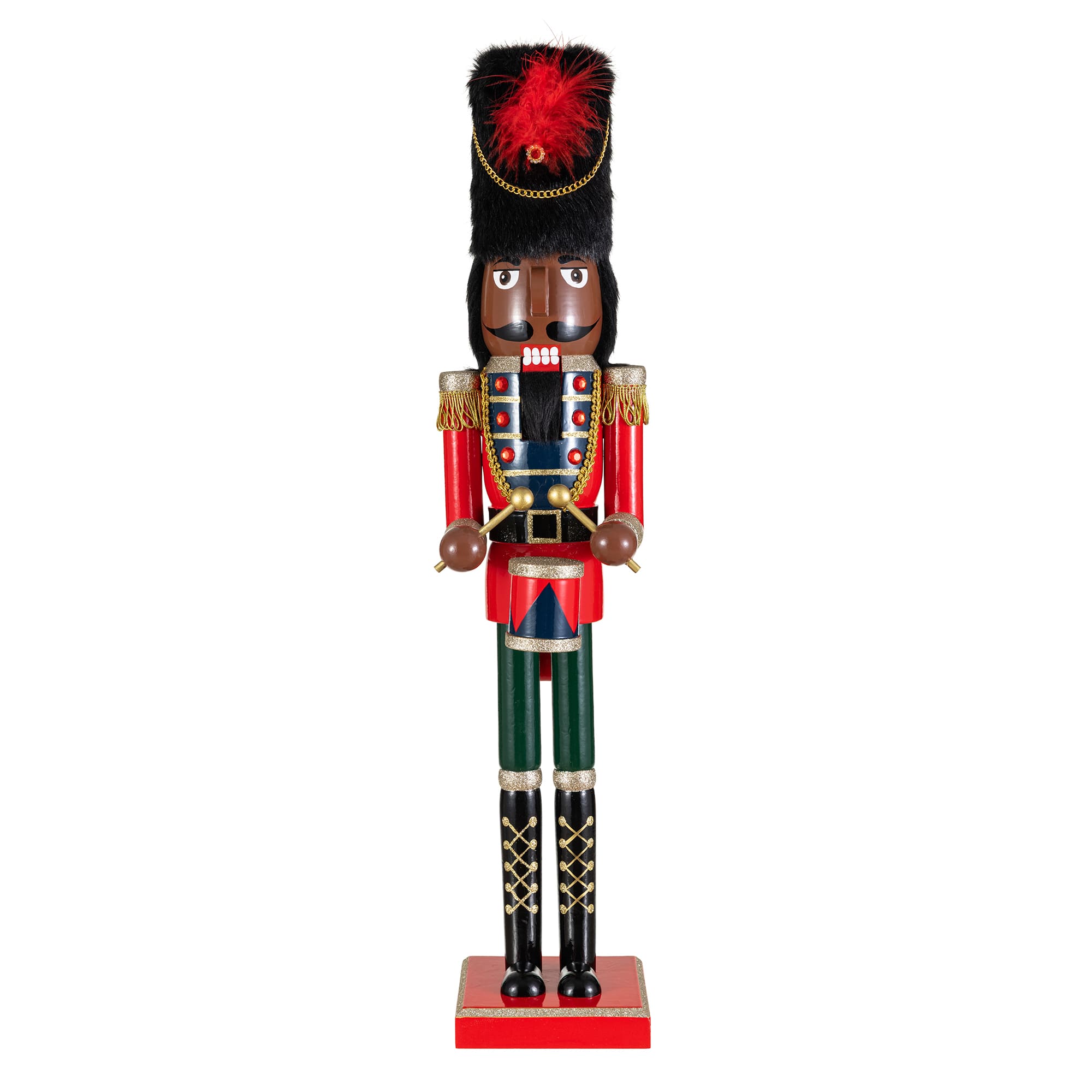 Glitzhome® 24" Wooden Christmas African Soldier Nutcracker