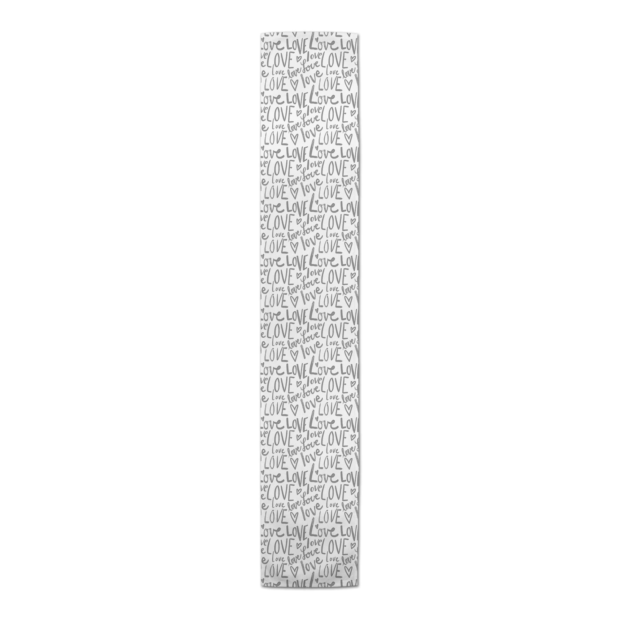Love Typography 16" x 72" Cotton Twill Runner
