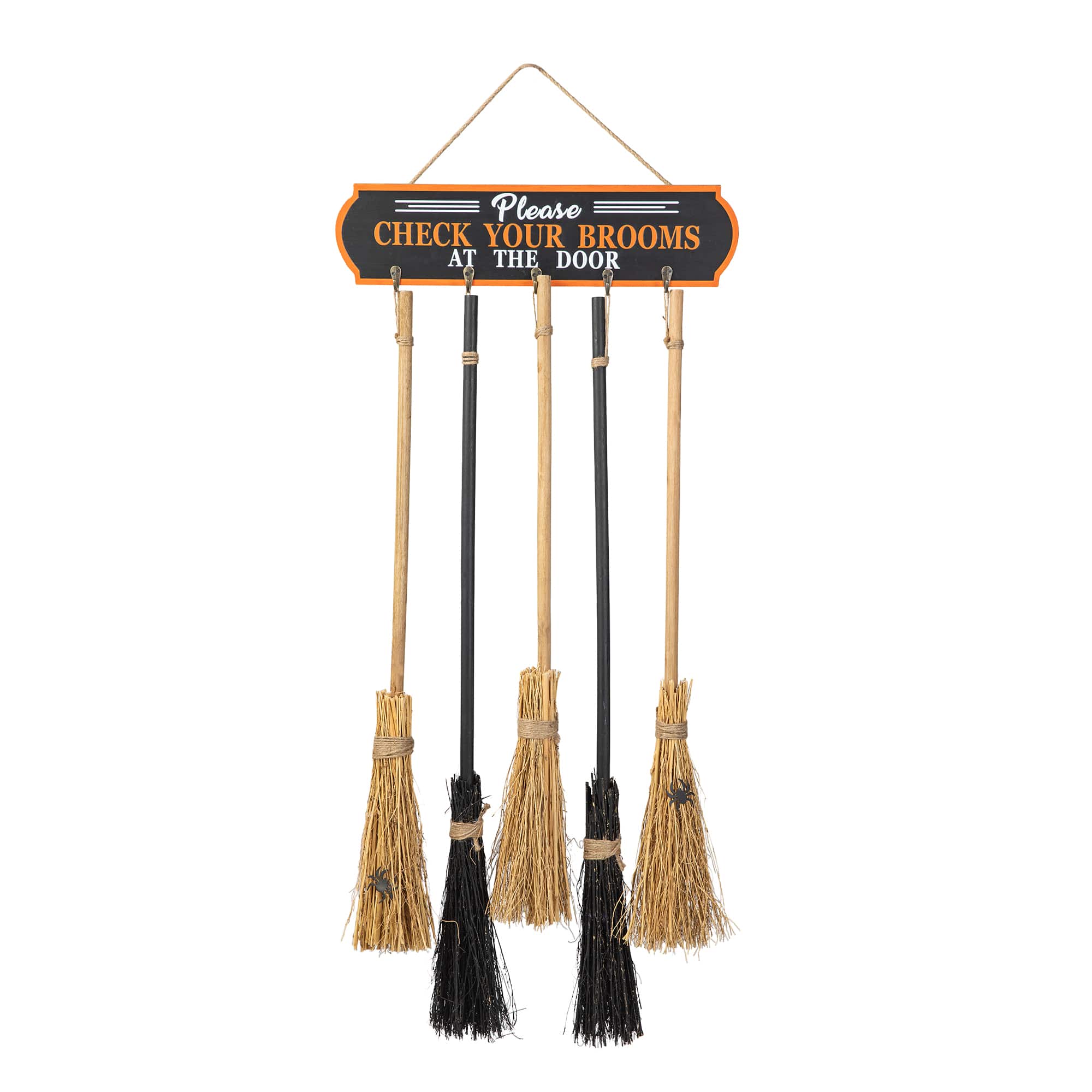 Glitzhome® 42" Halloween Wood Brooms Parking Porch Décor