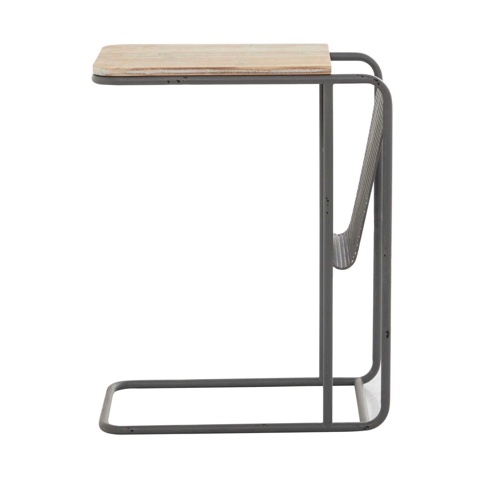 Black Metal Industrial Accent Table 25" x 20" x 12"