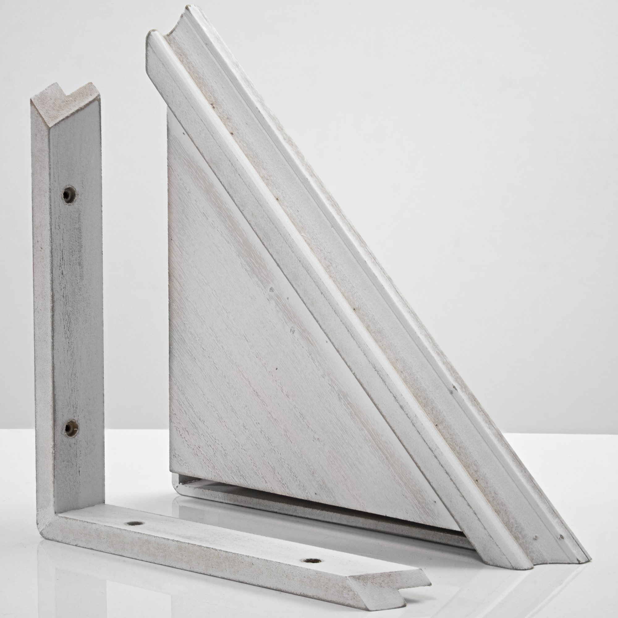 White Floating Beveled Corner Shelves Set