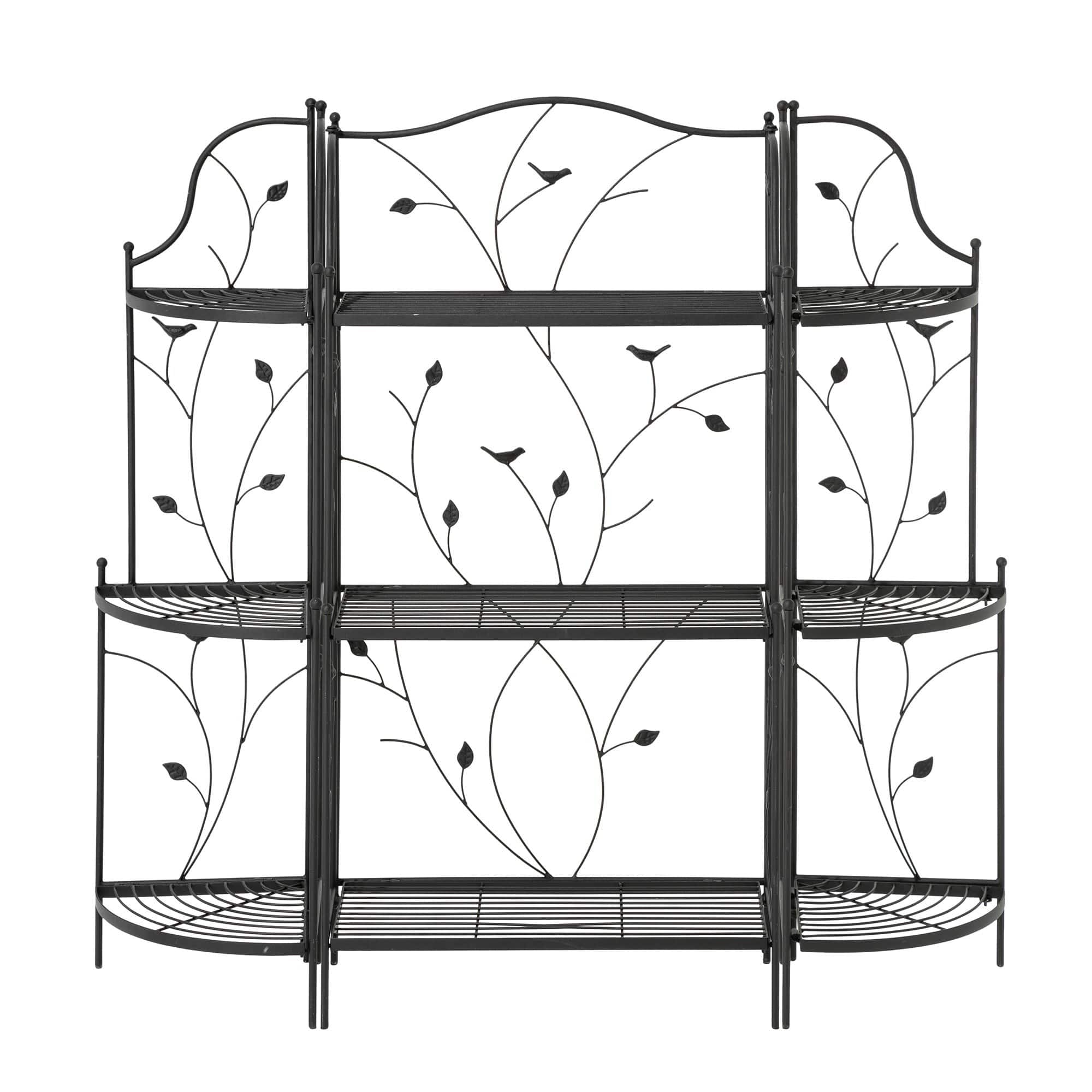 Glitzhome® 3-Tiered Metal Corner Shelf Planter Stand
