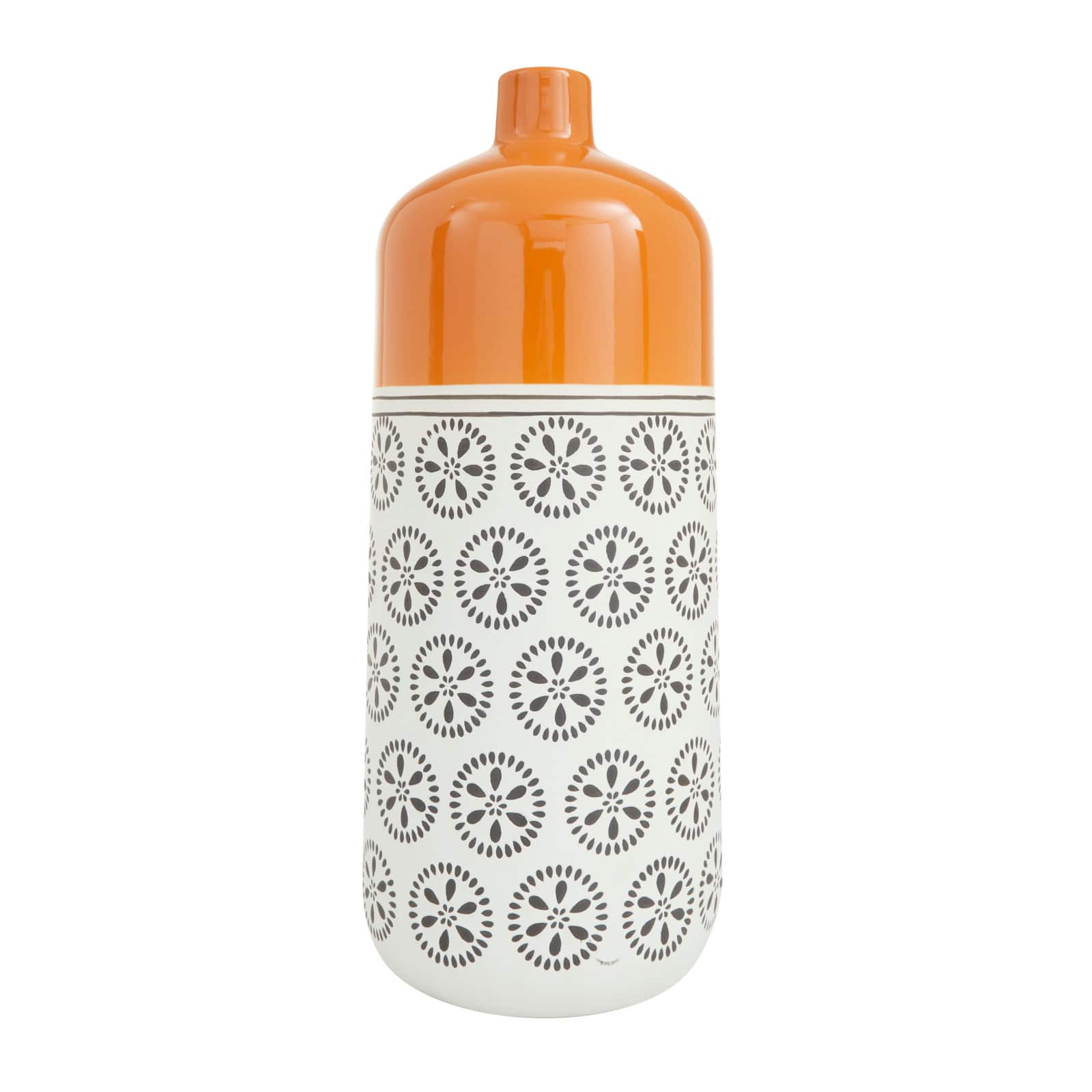 White Stoneware Transitional Vase, 20" x 12" x 10"