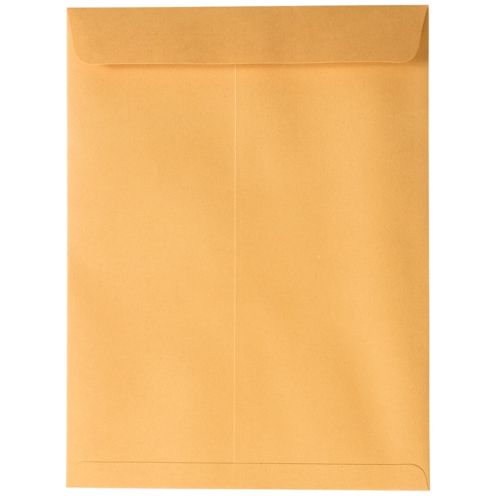 JAM Paper Brown Kraft Manila Open End Catalog Premium Envelopes with Peel & Seal Closure