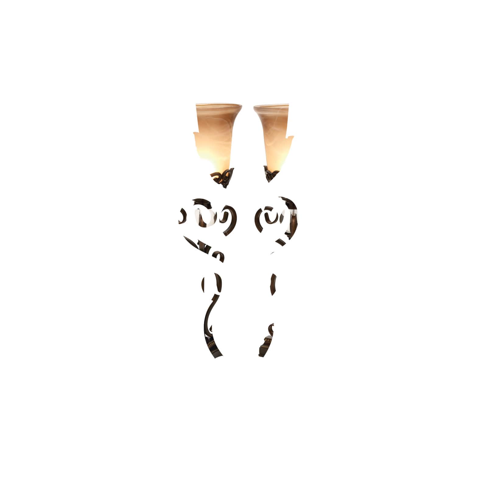 Set of 2" Brown Metal Mediterranean Uplight