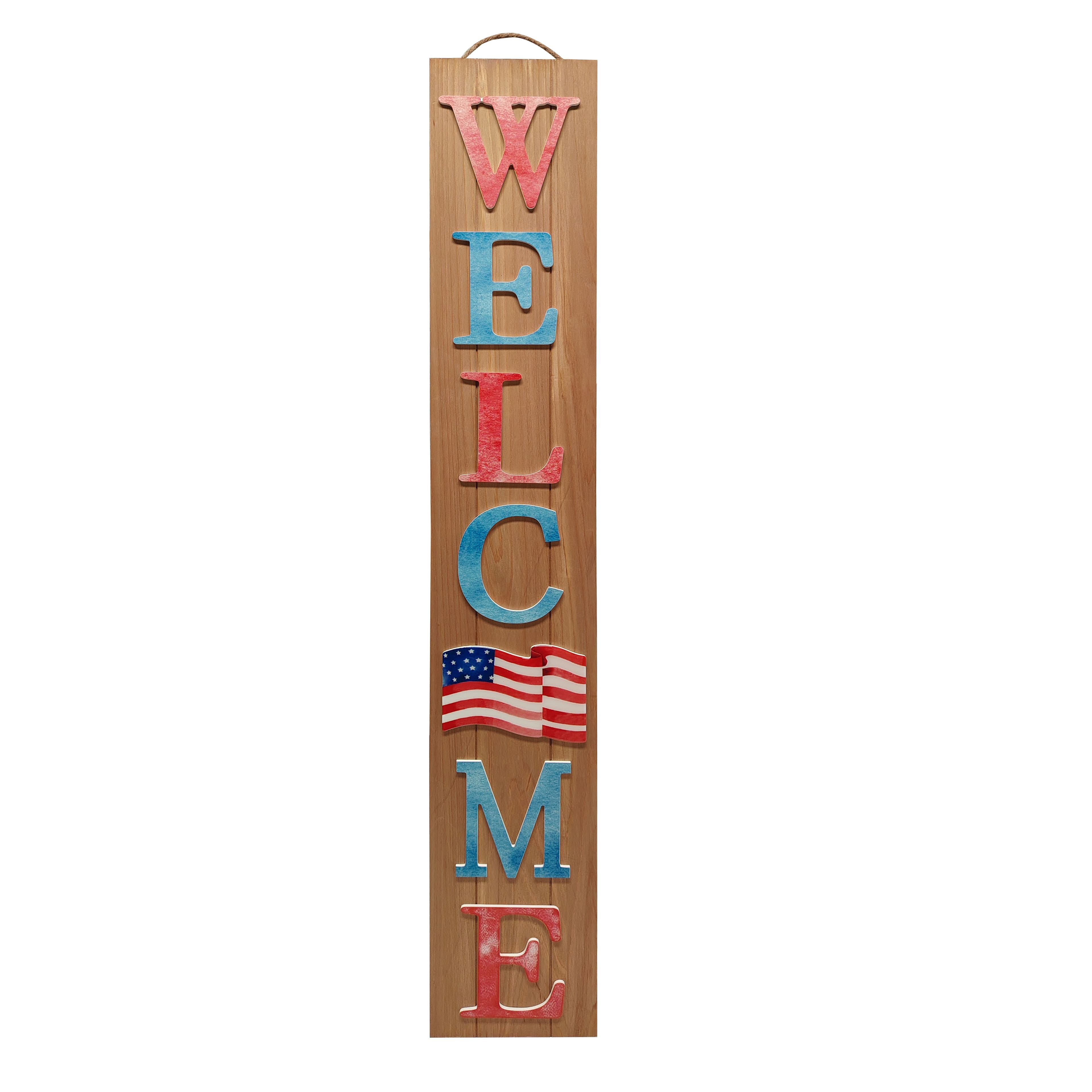 Red, White & Blue 47" Welcome Wood Door Greeter by Celebrate It™
