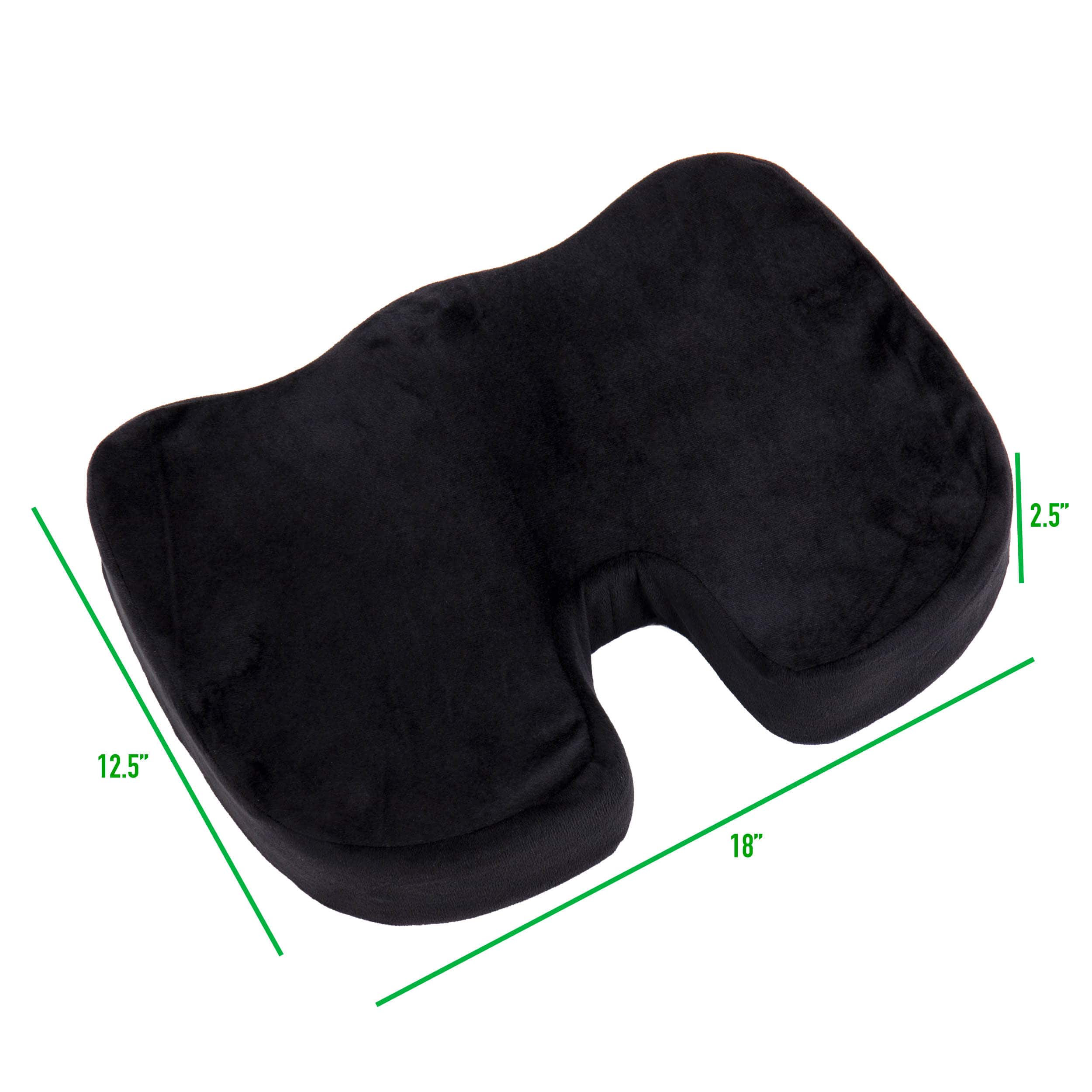 Mind Reader 18" Black Back Relief Memory Foam Seat Cushion