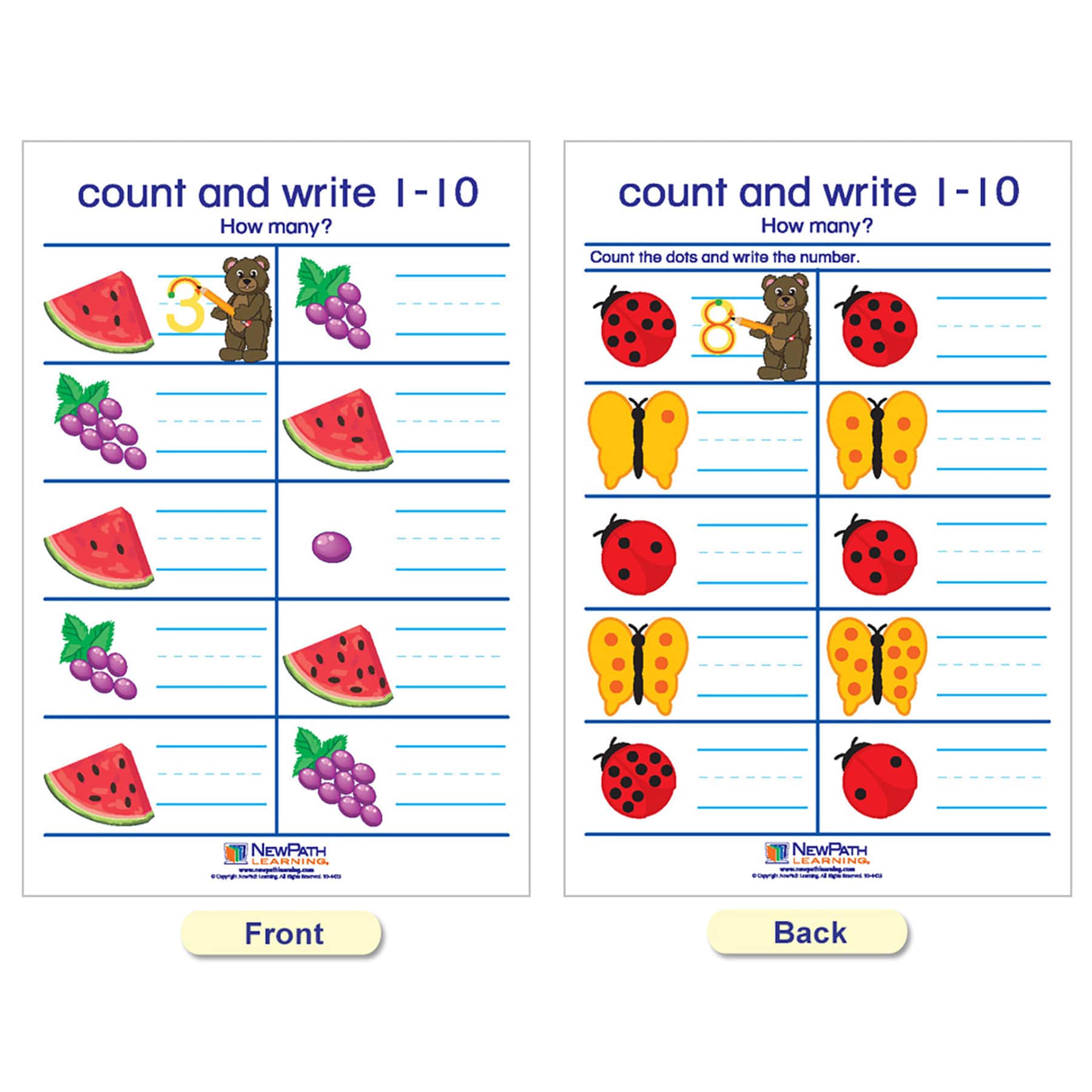 NewPath Learning® 12" x 18" English Edition Number Sense Bulletin Board Charts Set