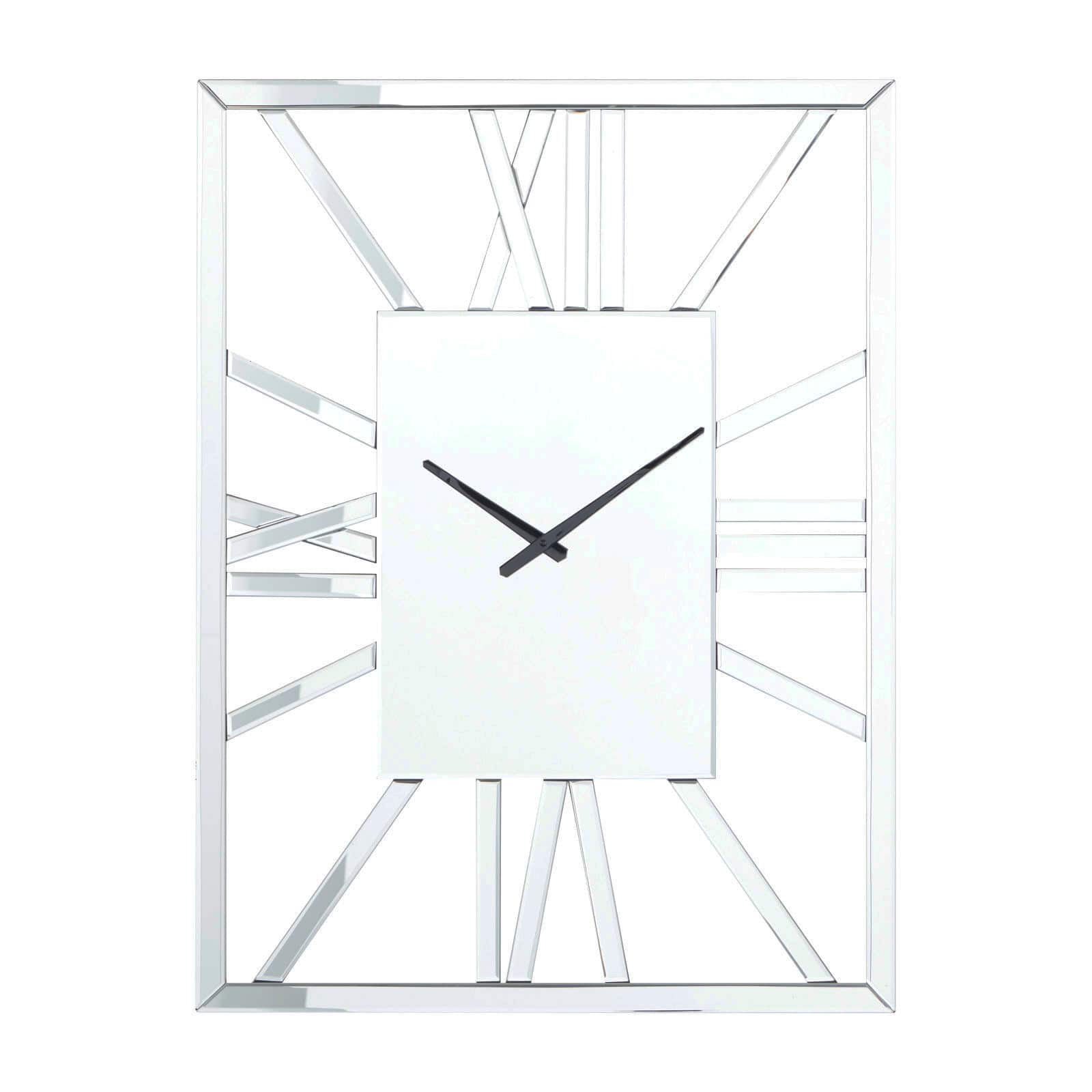 Silver MDF Glam Wall Clock, 32" x 2" x 24"