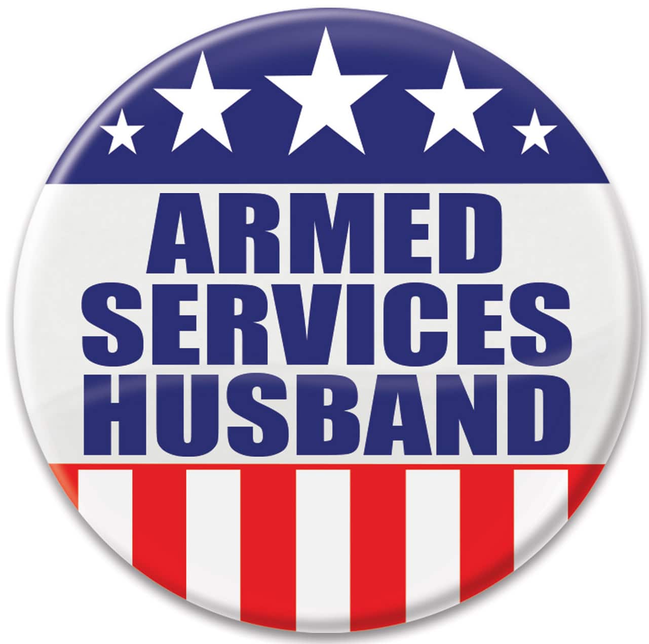 Beistle 2" Red, White & Blue Armed Services Husband Buttons, 6ct.