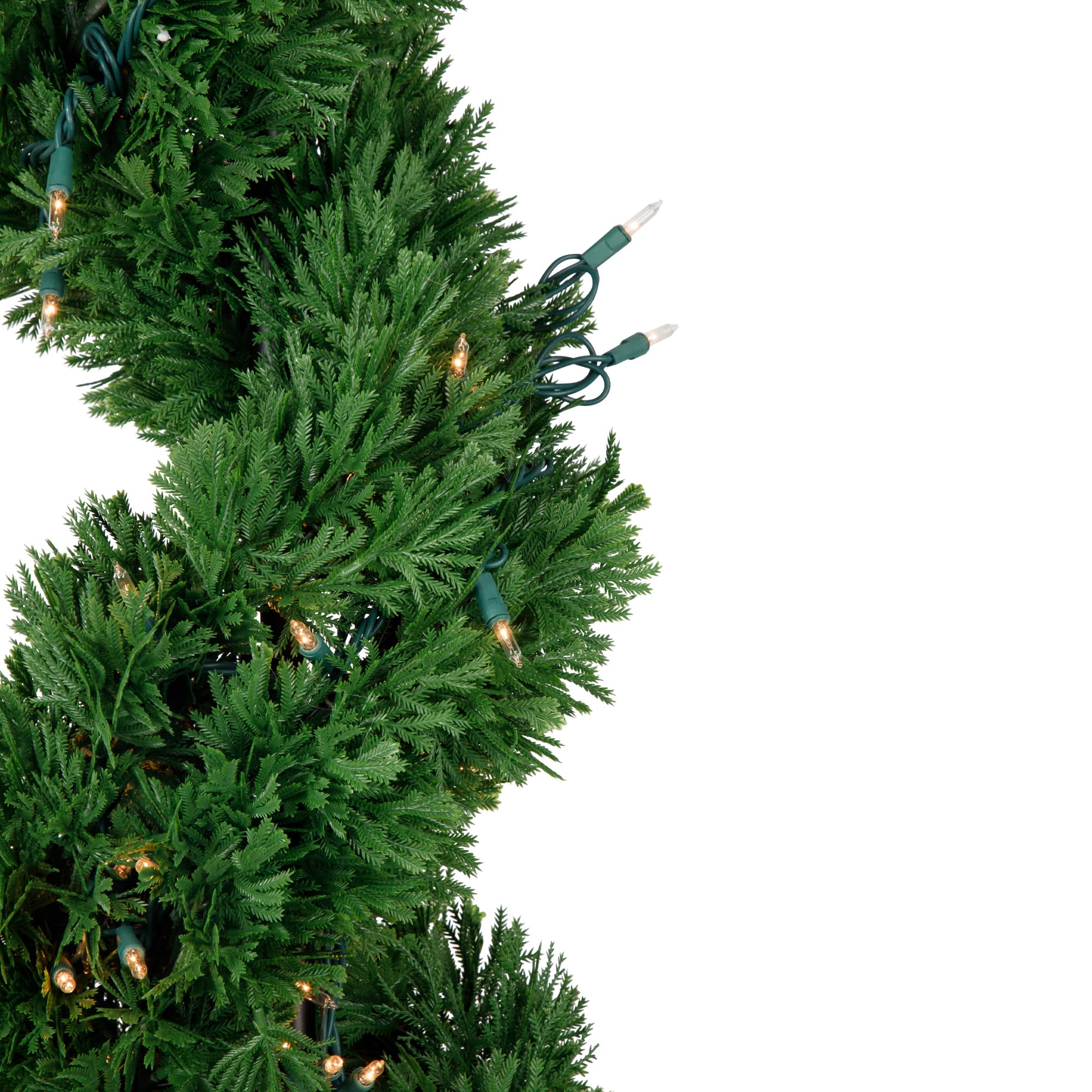 5.5ft. Pre-Lit Artificial Cedar Spiral Topiary Tree in Urn Style Pot, Clear Lights