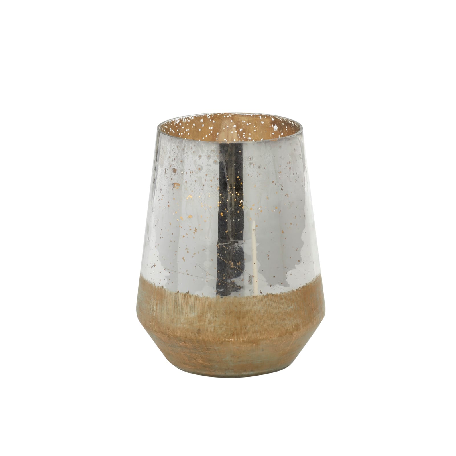 9" Gold Glass Modern Candlestick Holder