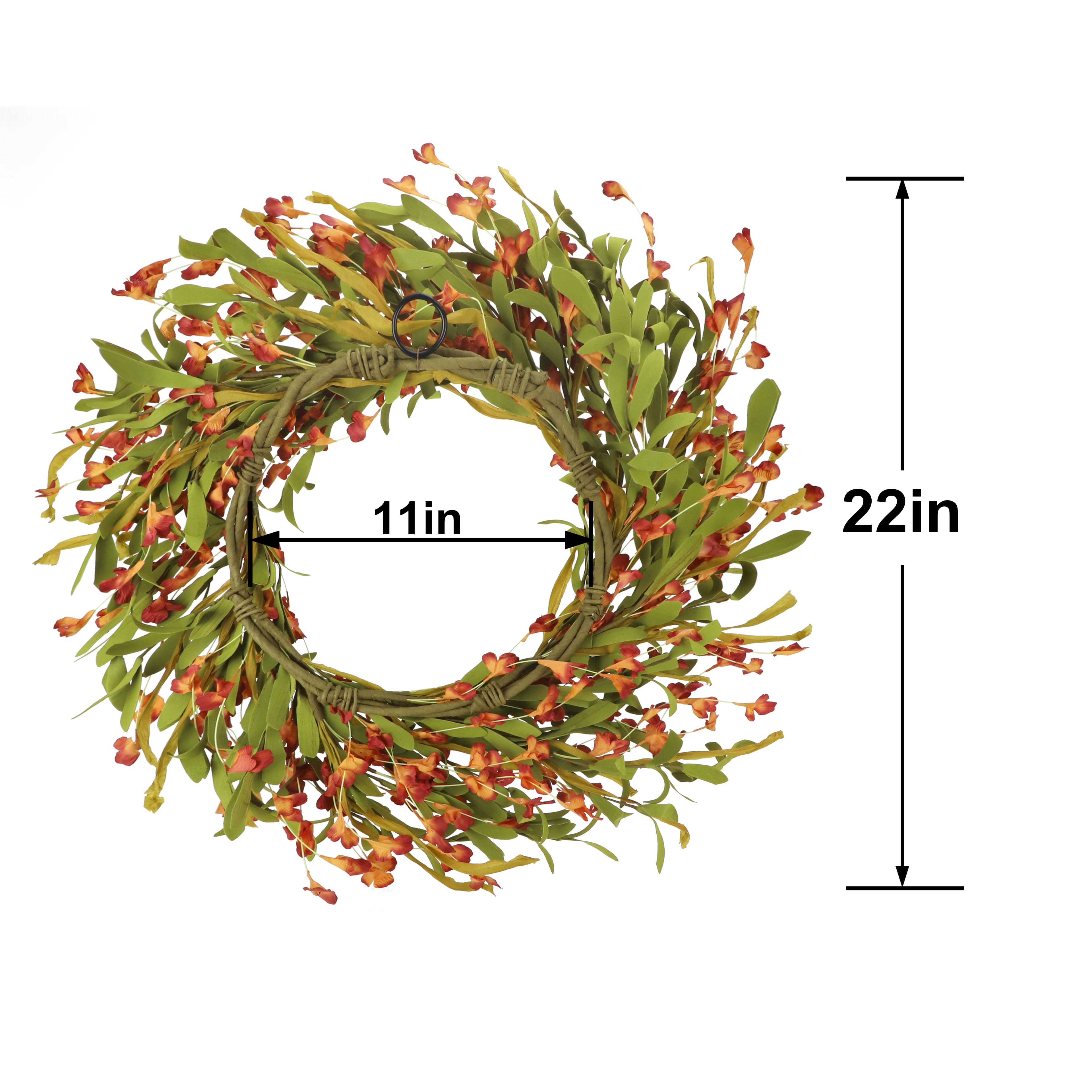 22" Orange Wildflower Wreath by Ashland®